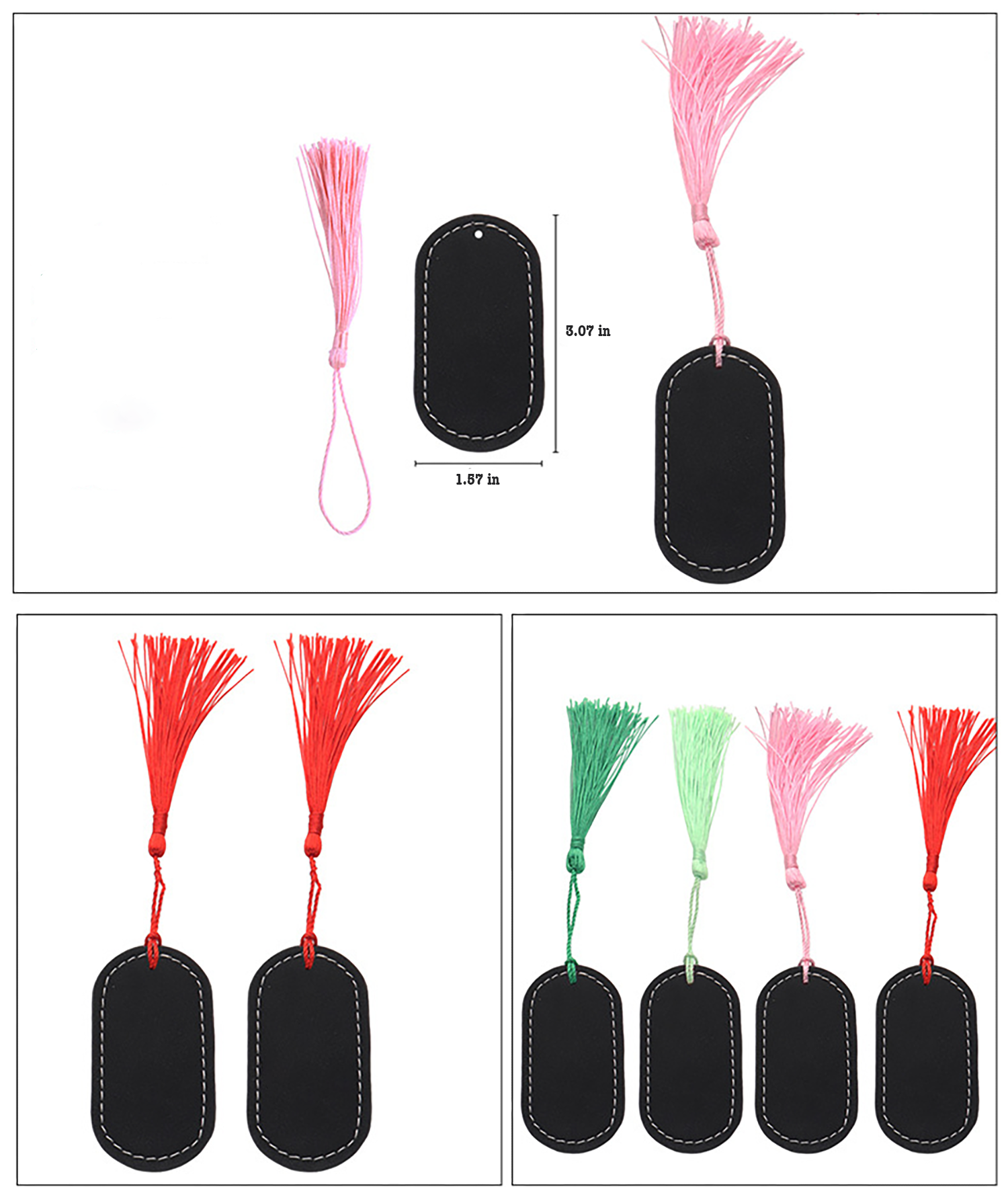 Tassel PU Leather Bookmark 3