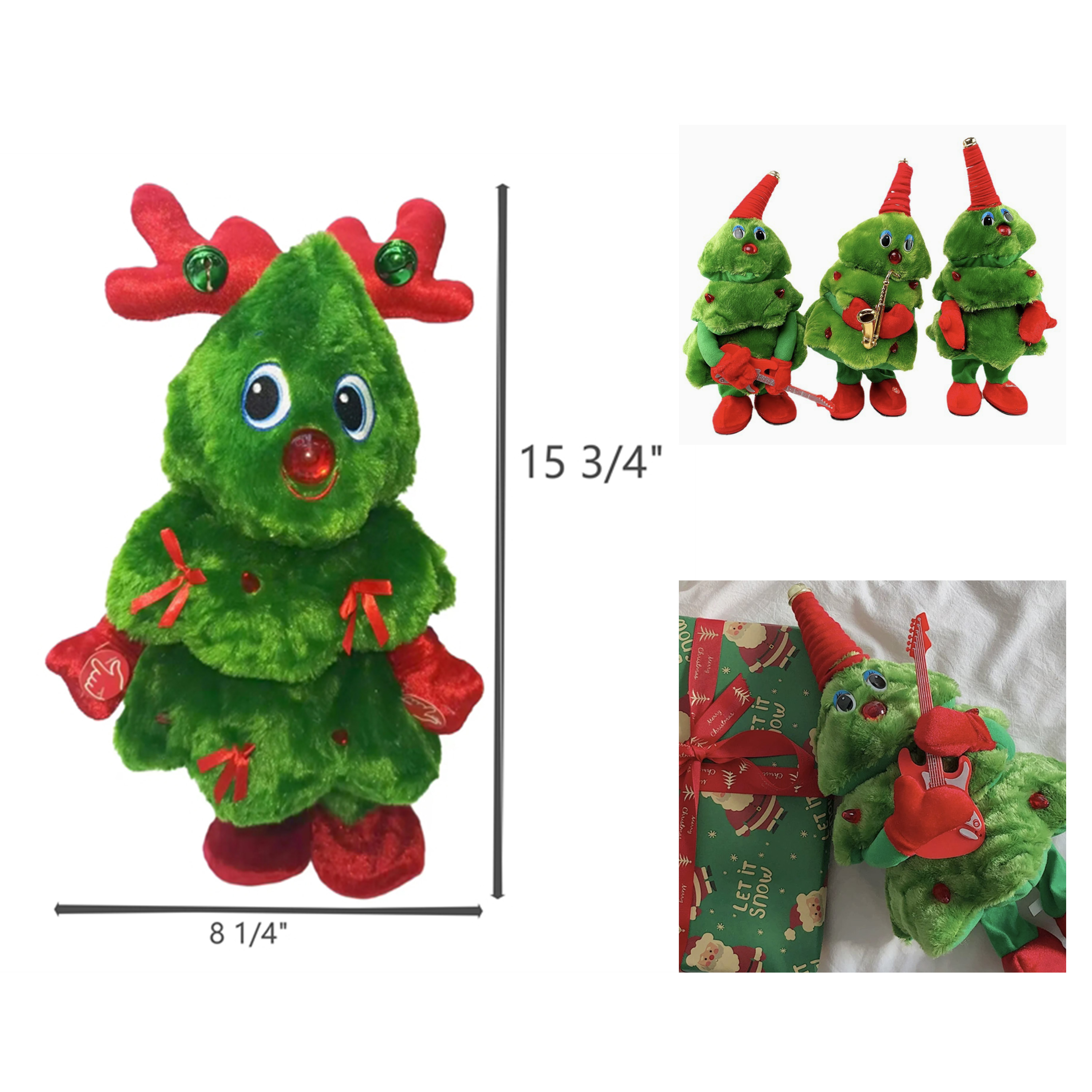 Festive Singing and Dancing Christmas Tree Plush Stuffed Toys 2