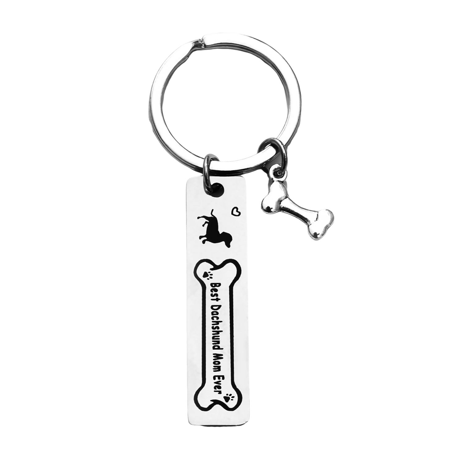 Stainless Steel Rectangle Pet Keychain 1