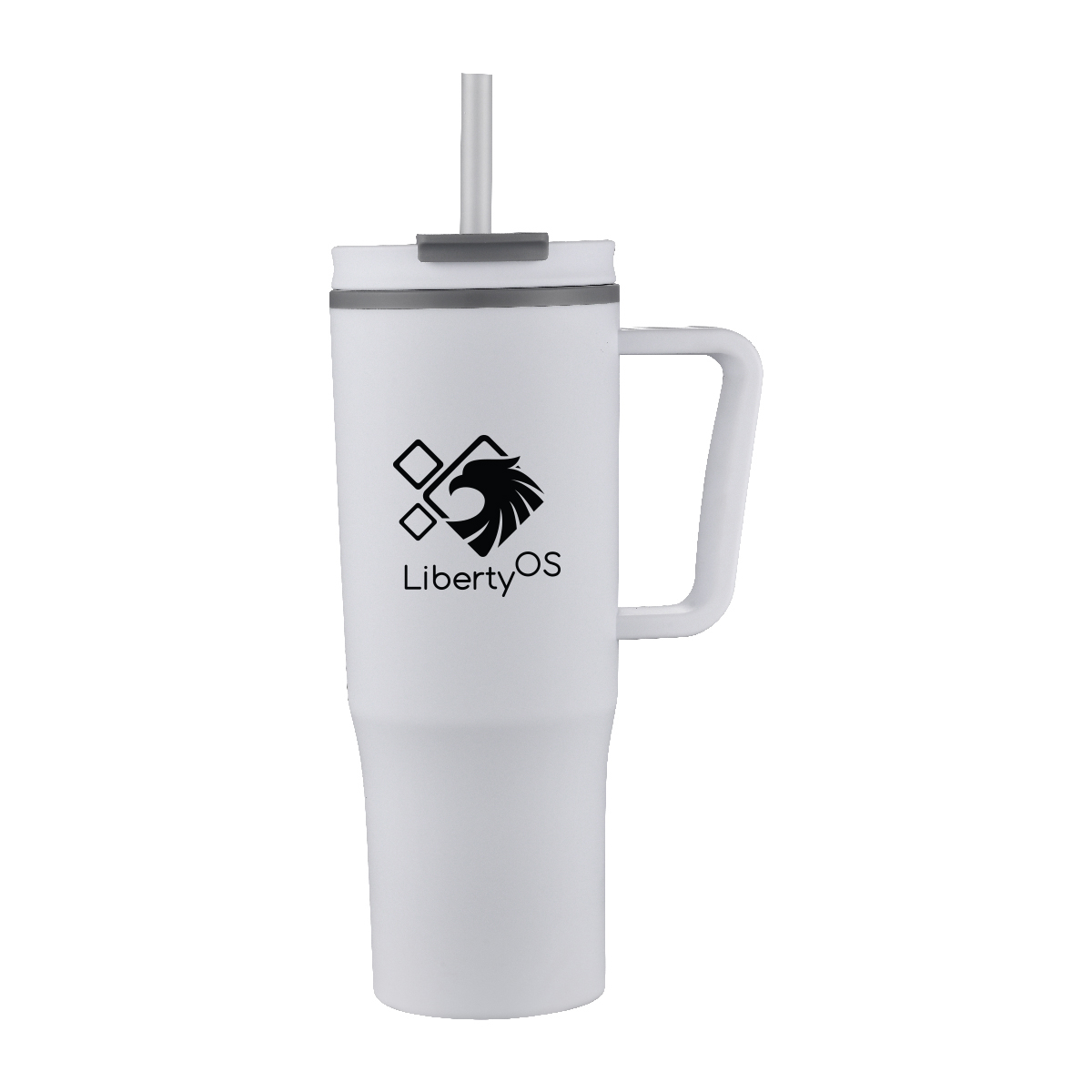 EcoSip 30oz Double Wall Plastic Travel Tumbler with Handle & Straw 18