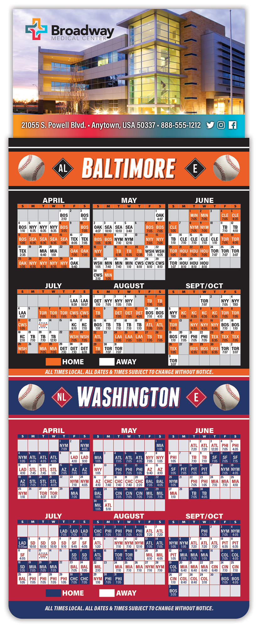 Magna-Card Business Card Magnet - Baseball Schedules (3.5 x 9) 1