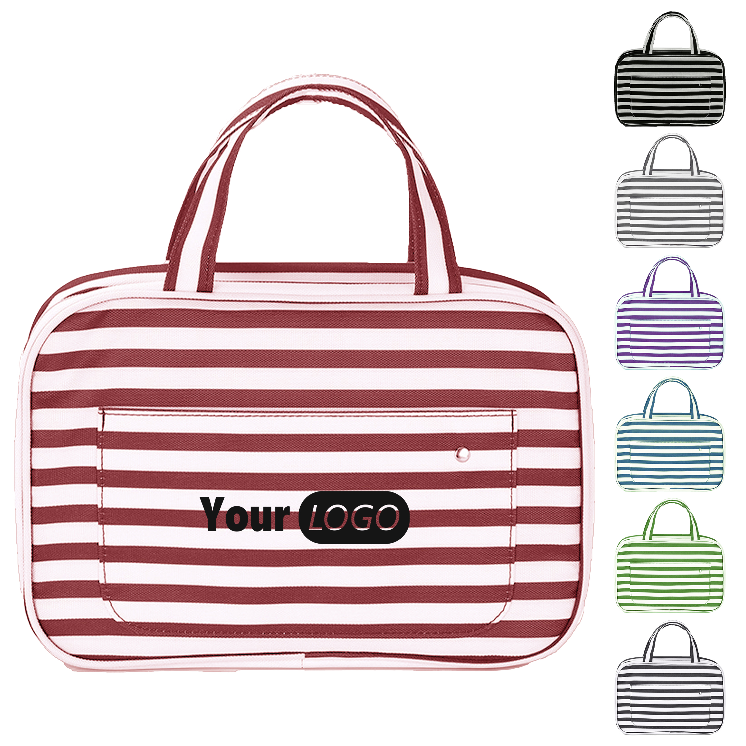 Polyester Portable Striped Travel Organizer Bag 2