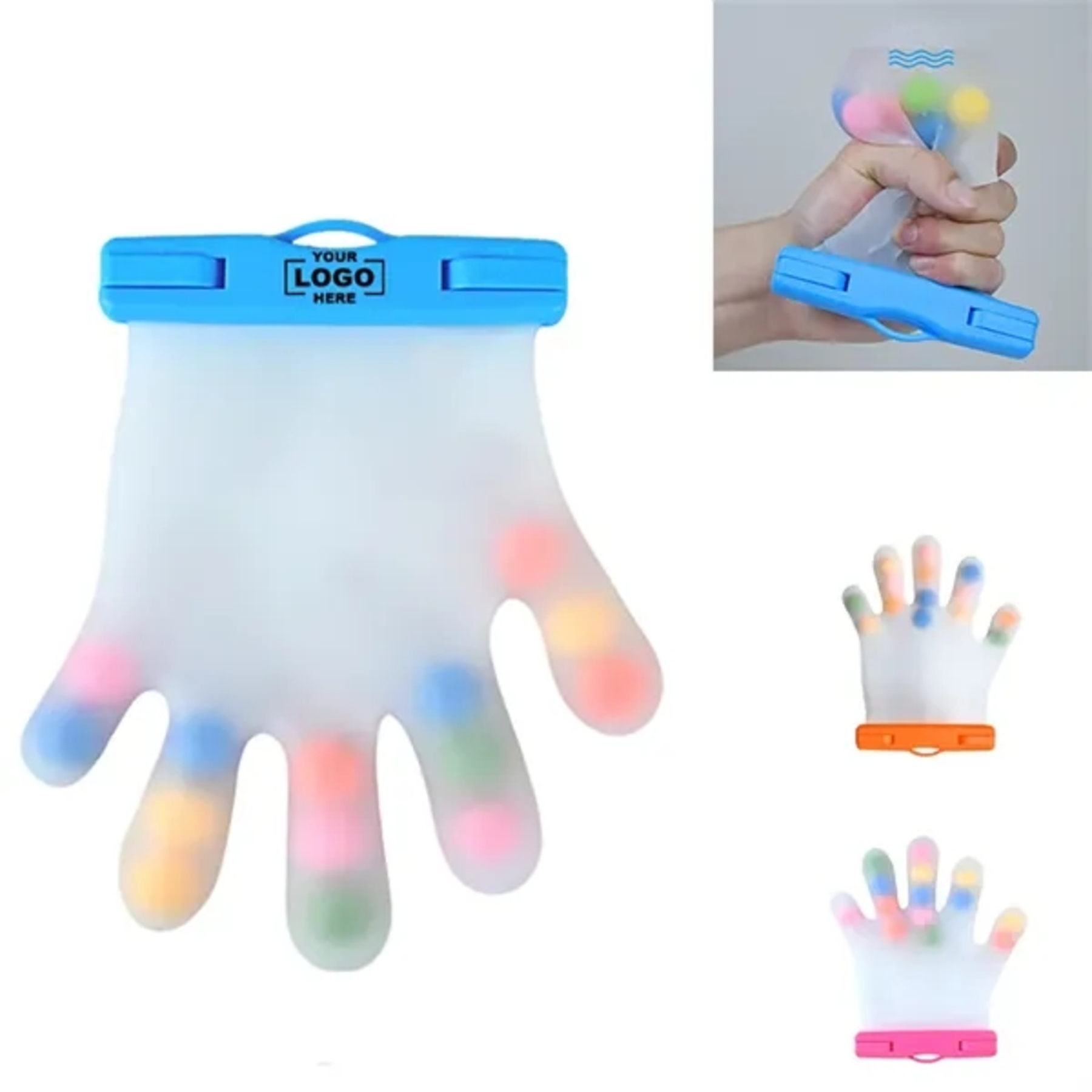 Silicone Stress Relief Glove Toy with Colorful Beads
 1