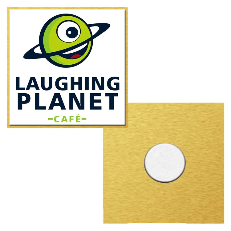Express Vibraprint 1 1/4" Square Lapel Pin With Magnet Back 2