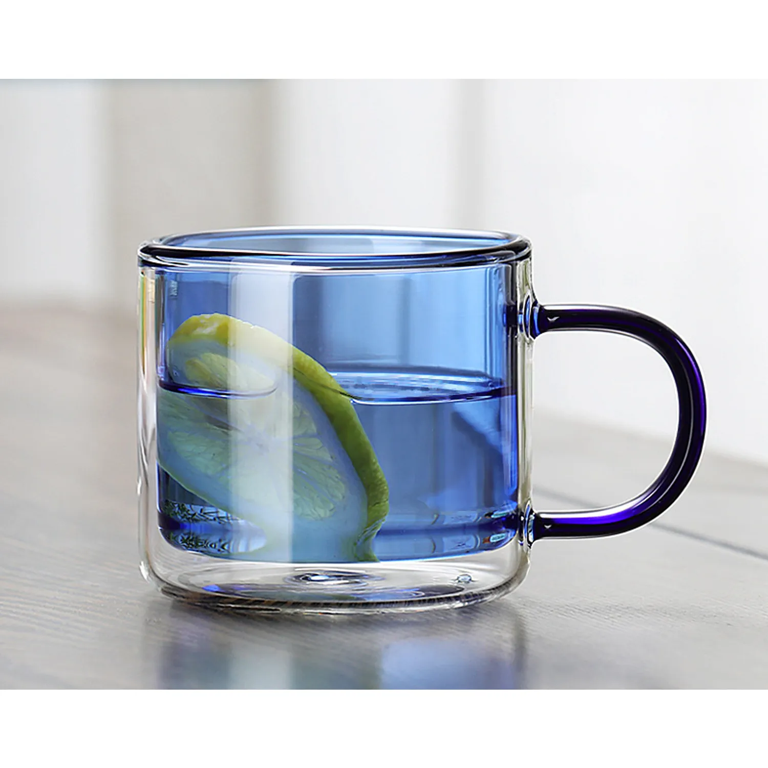 Double Wall Clear Glass Coffee Mugs with handle 7