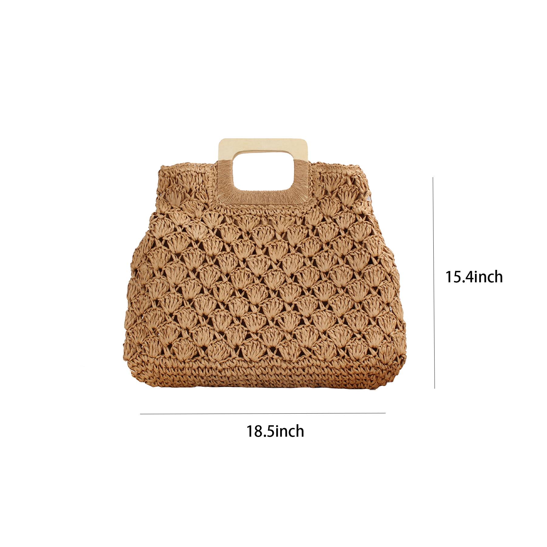 Straw Beach Handbags with Lining Pockets for Women 7