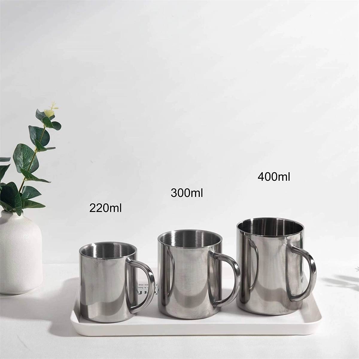 7.5Oz/220Ml Stainless Steel Mug With Handle 1