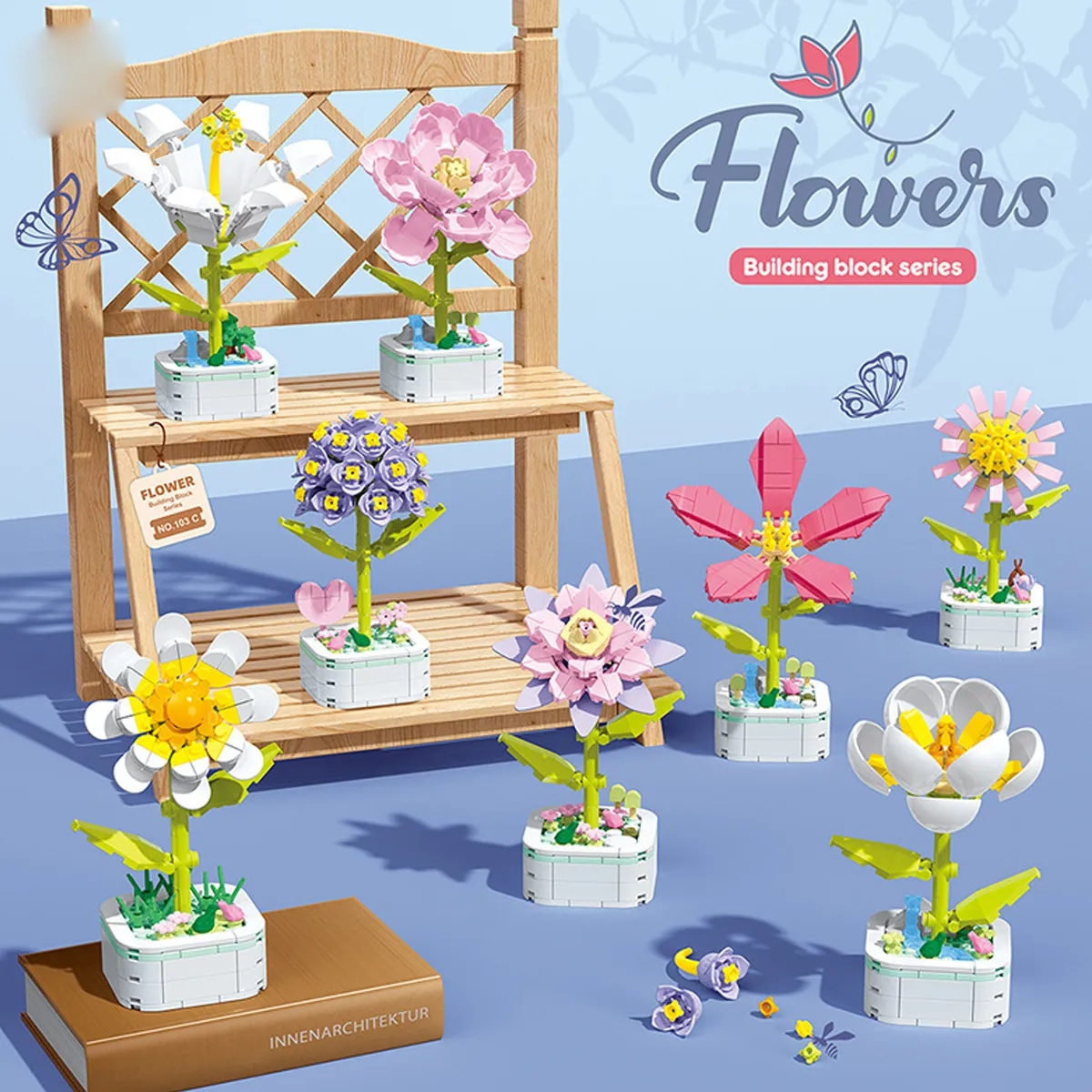 Single Flower Bouquet Building Blocks Set Kit 3