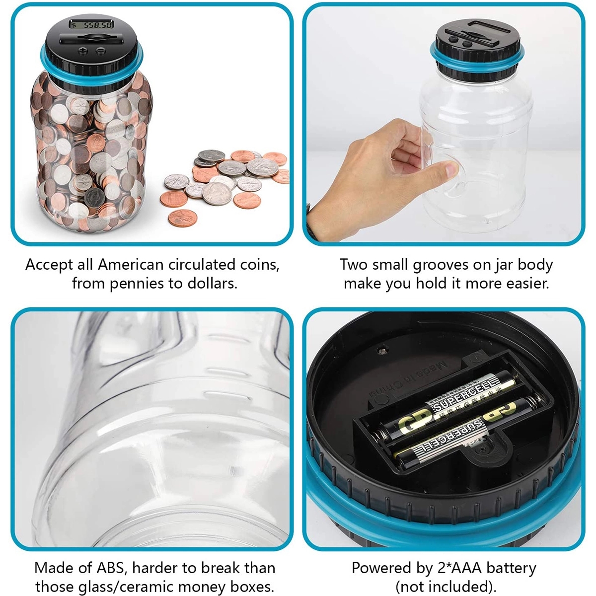 Digital Counting Money Jar With Lock 4