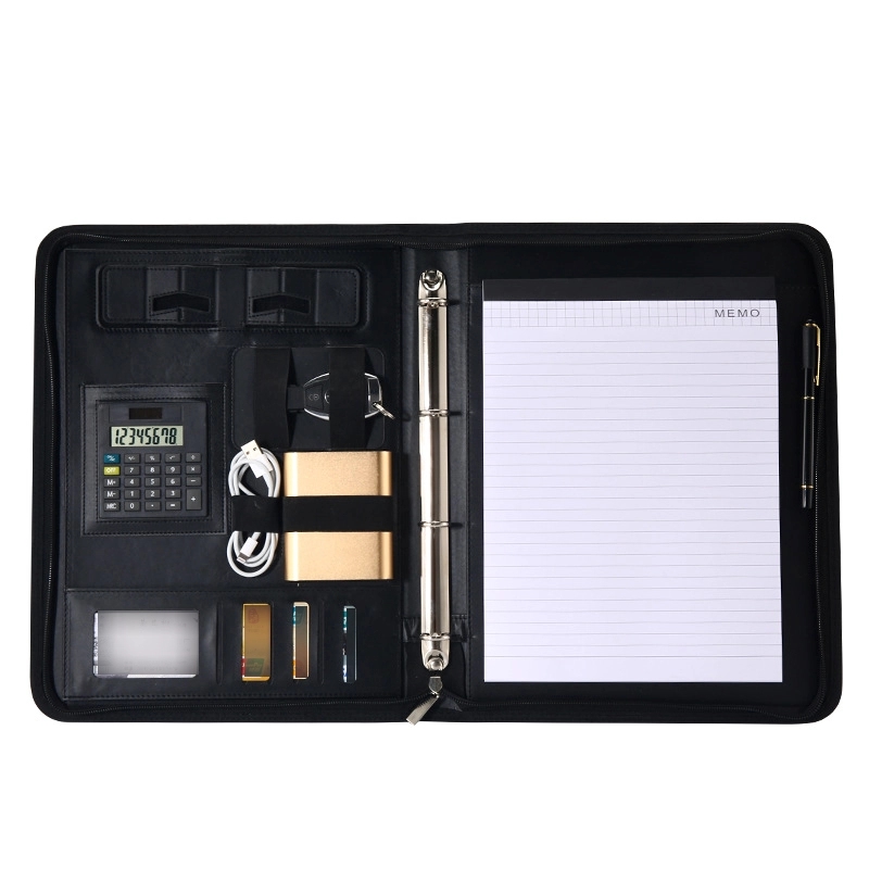 Superior Vegan Leather Business Portfolio With Zipper 3