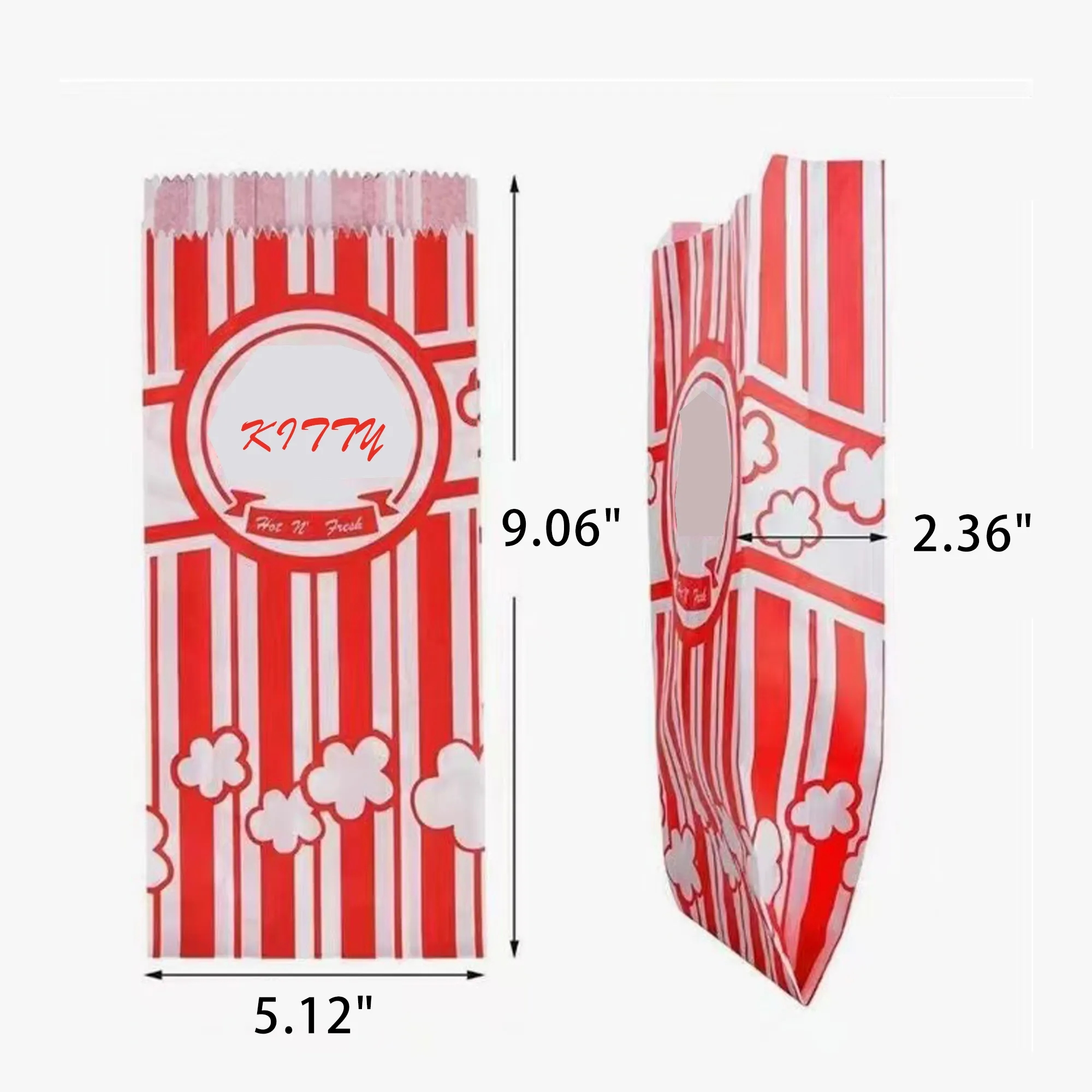 Custom Disposable Popcorn Greaseproof Paper Bags 6