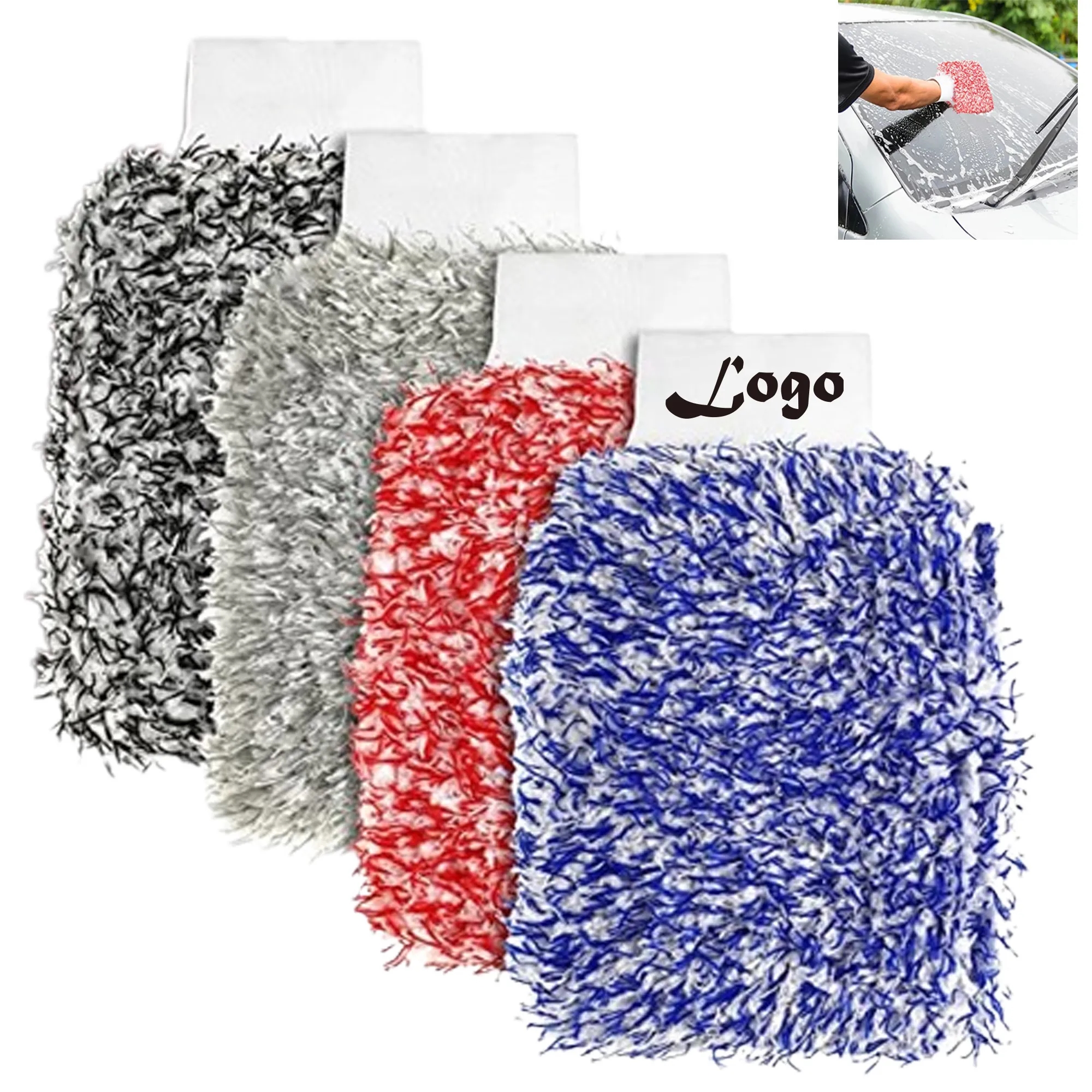 Microfiber Custom Scratch-Free Car Wash Gloves 2