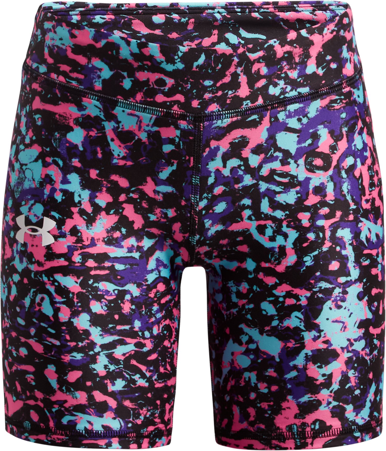 HeatGear Armour AOP Girls' Bike Shorts, custom youth shirt with logo imprint 2