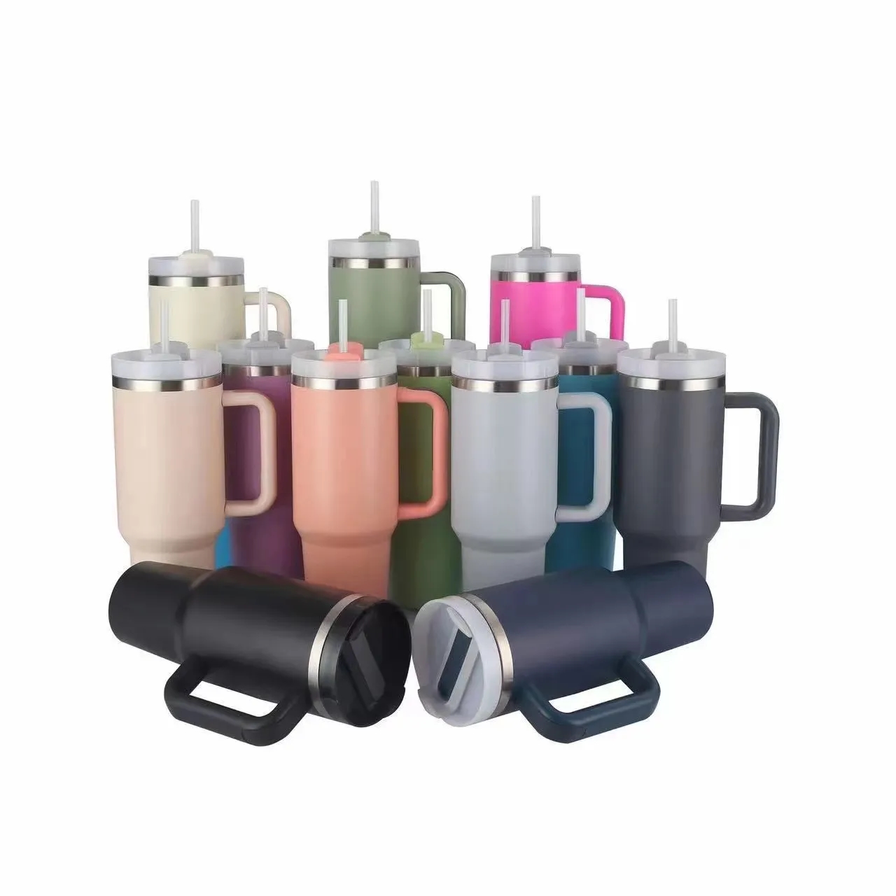 40 Oz Insulated Stainless Steel Cup With Straw 9