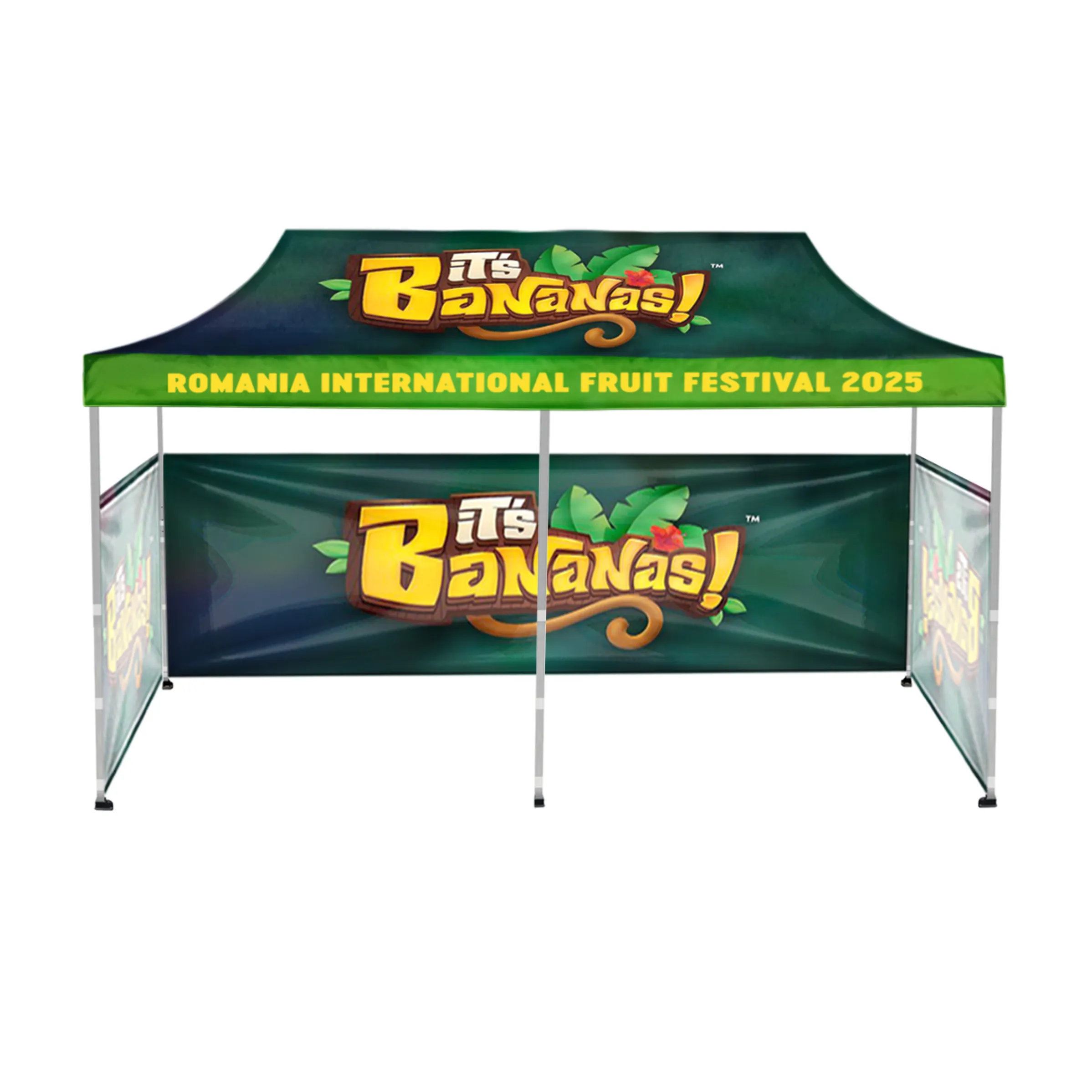 10'x20' Tent Canopy w frame, 2 side half + 1 full half wall 3