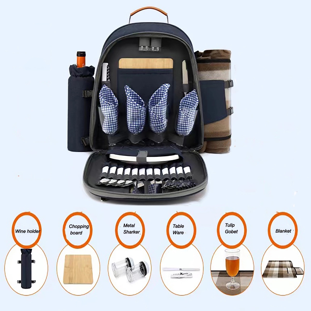 Insulated Cooler Picnic Backpack With Blanket 2