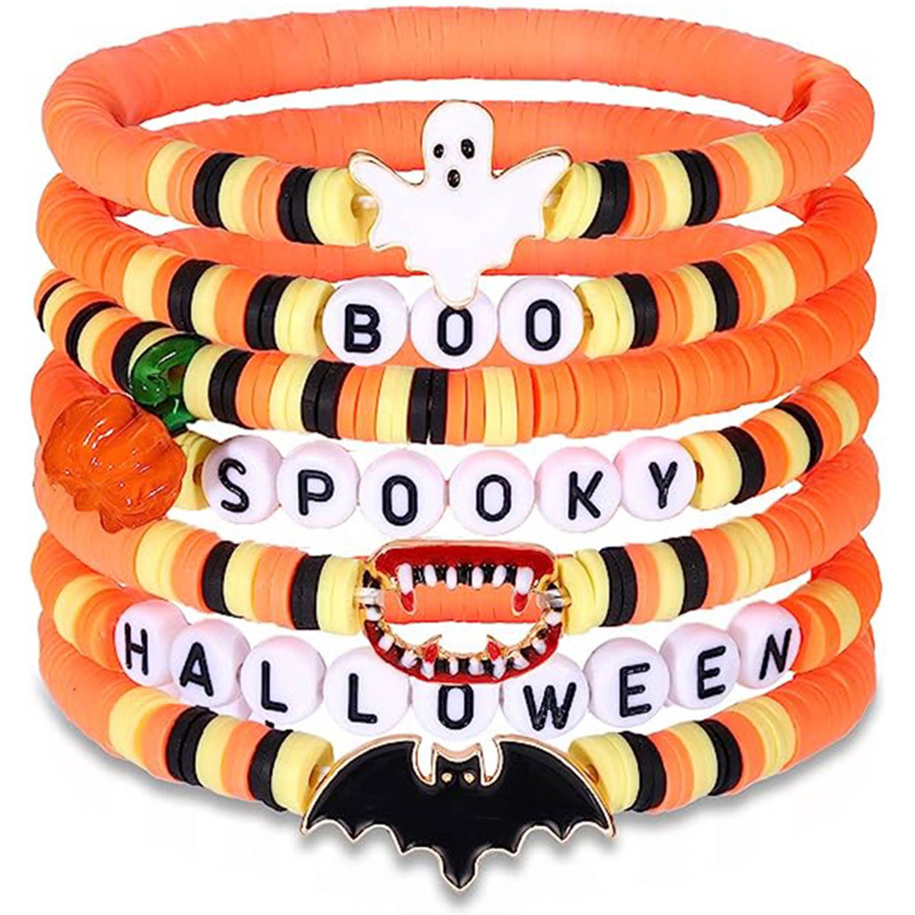Acrylic Plastic Skull Halloween soft pottery bracelet 5