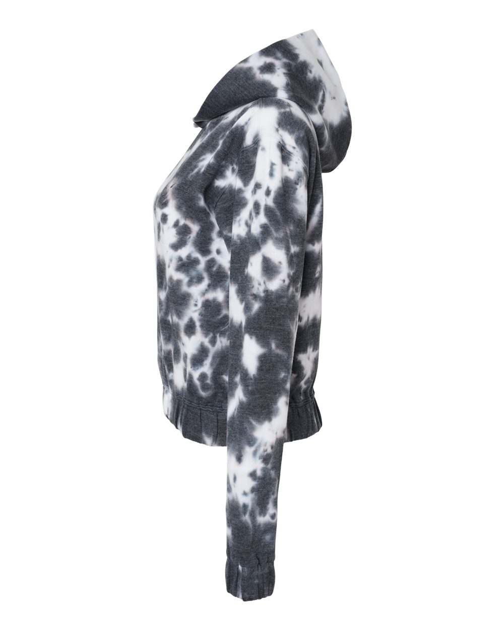 Women's Sueded Fleece Tie-Dyed Crop Hooded Sweatshirt - W23718 31