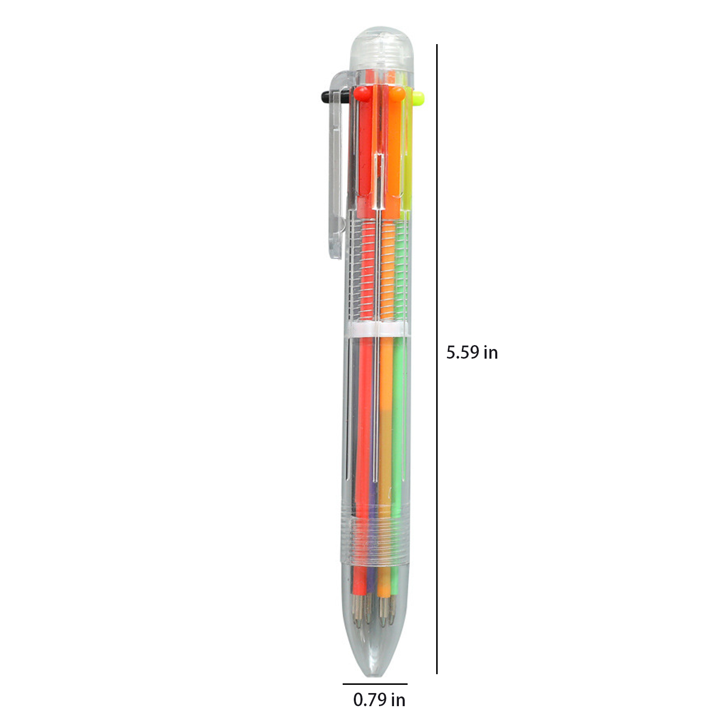 Creative transparent six color integrated ballpoint pen 3