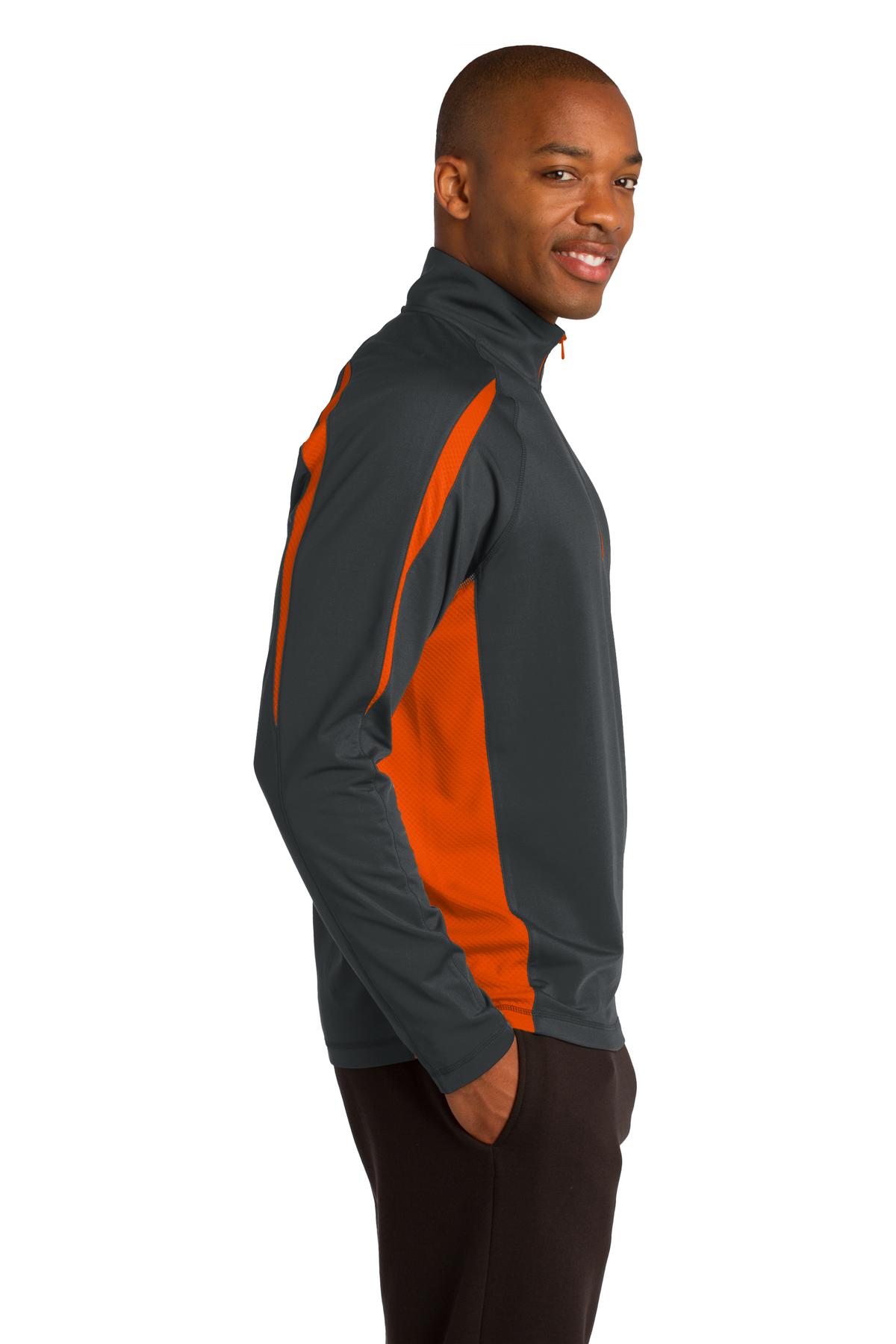 Sport-Tek Sport-Wick Stretch 1/4-Zip Colorblock Pullover. ST851, custom hoodie or sweatshirt with logo imprint 7
