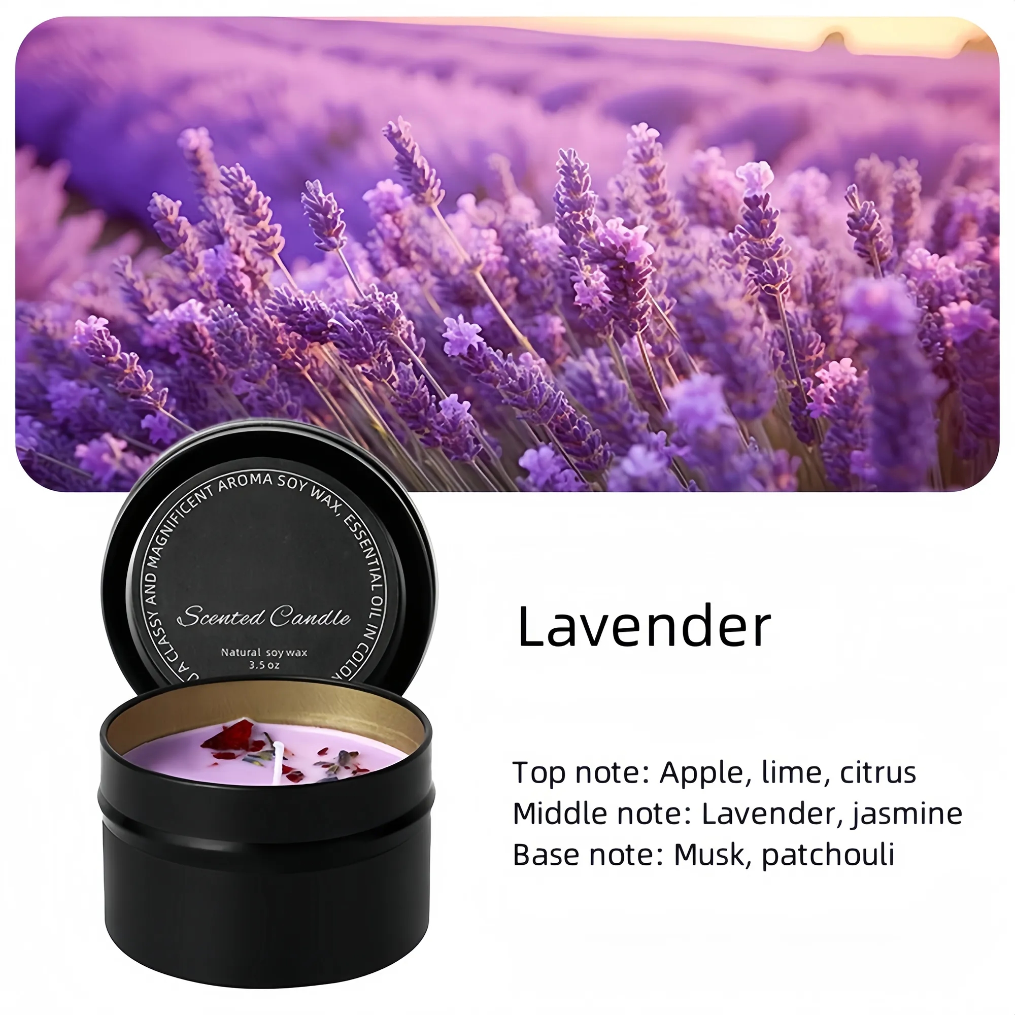 Handcrafted Dried Flower Scented Wax Candle 6