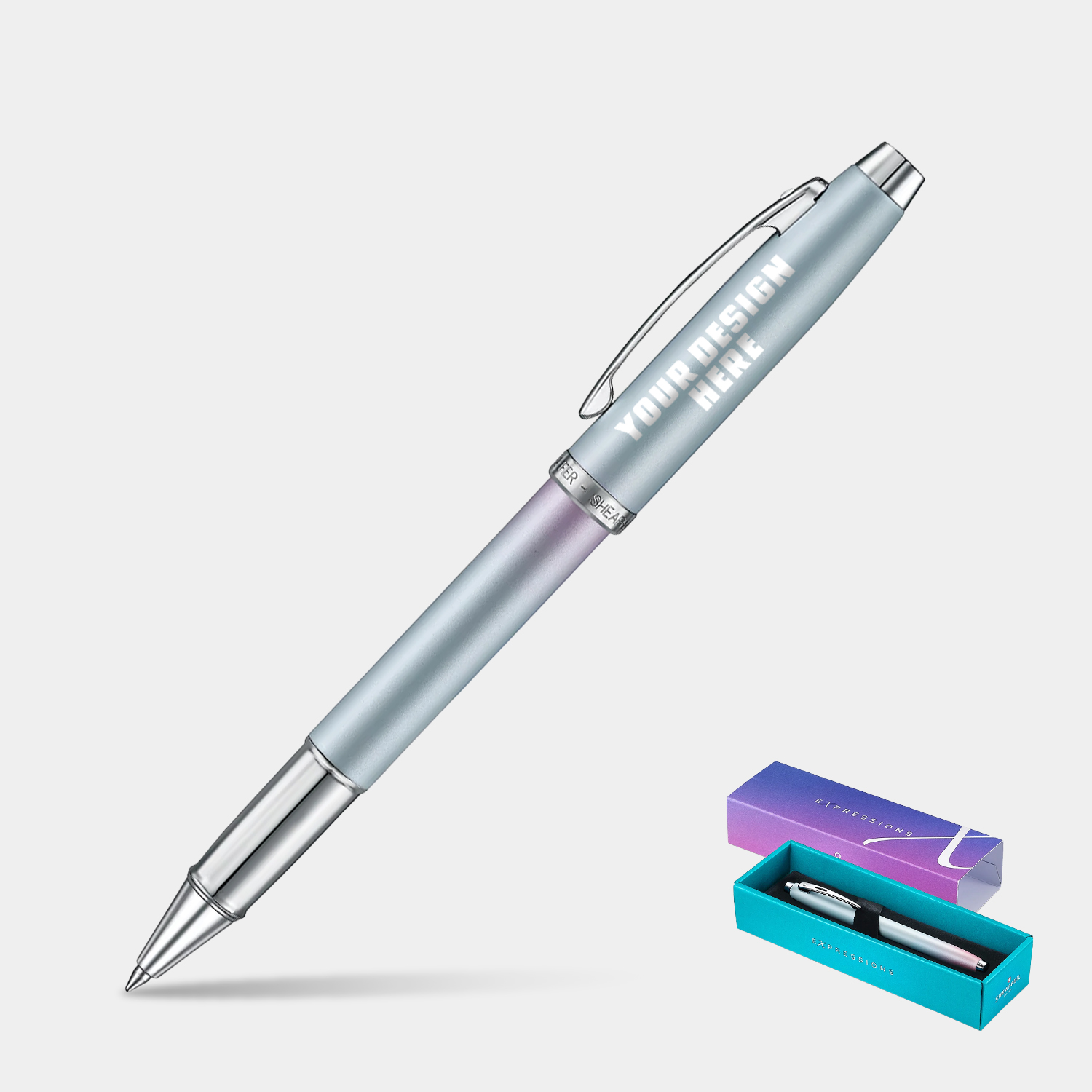 SHEAFFER® 100 9376 Expressions Blue and Pink Pearlised Gradient Rollerball Pen w/ Gift Box 4