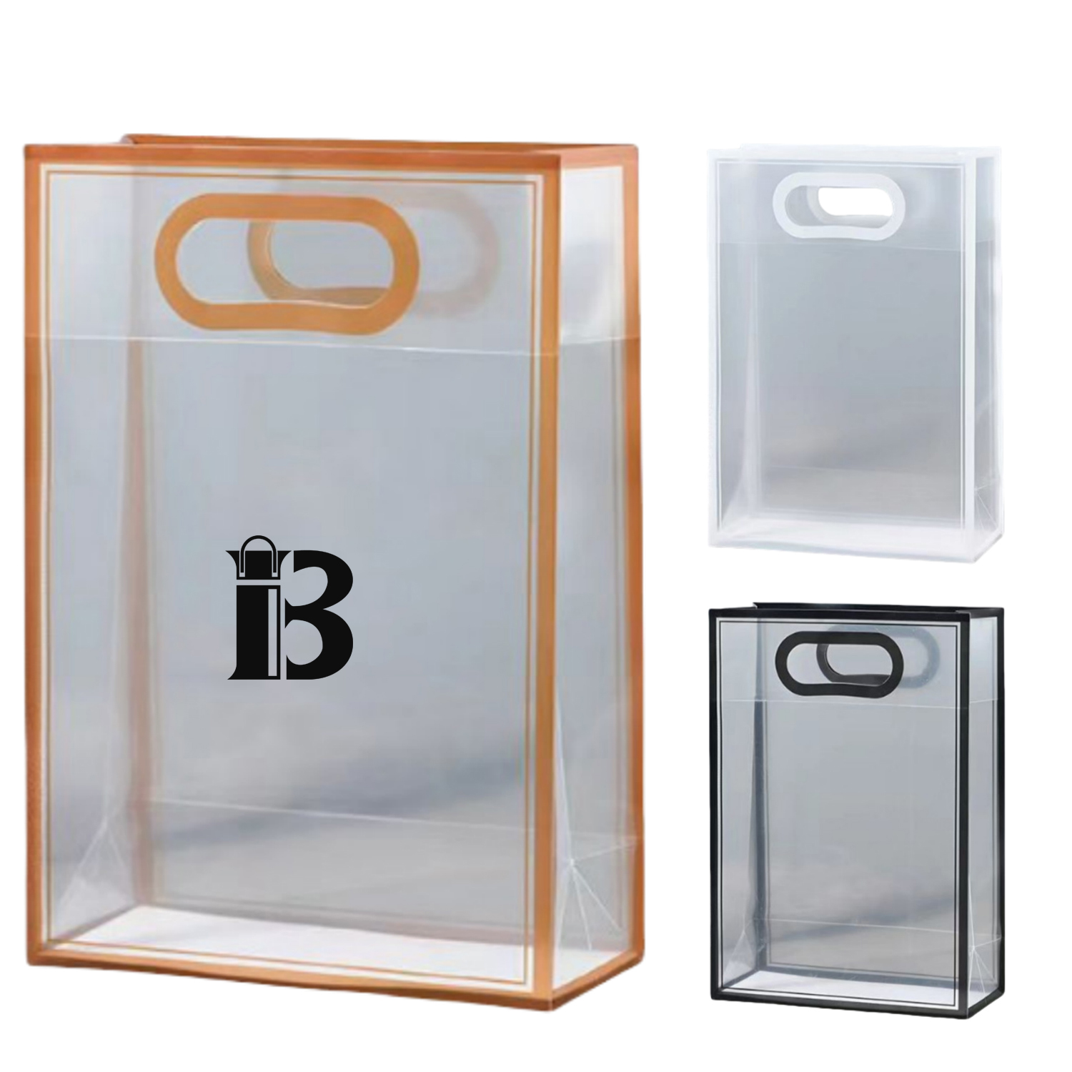 Square Transparent PP Plastic Hand-held Gift Bag 2