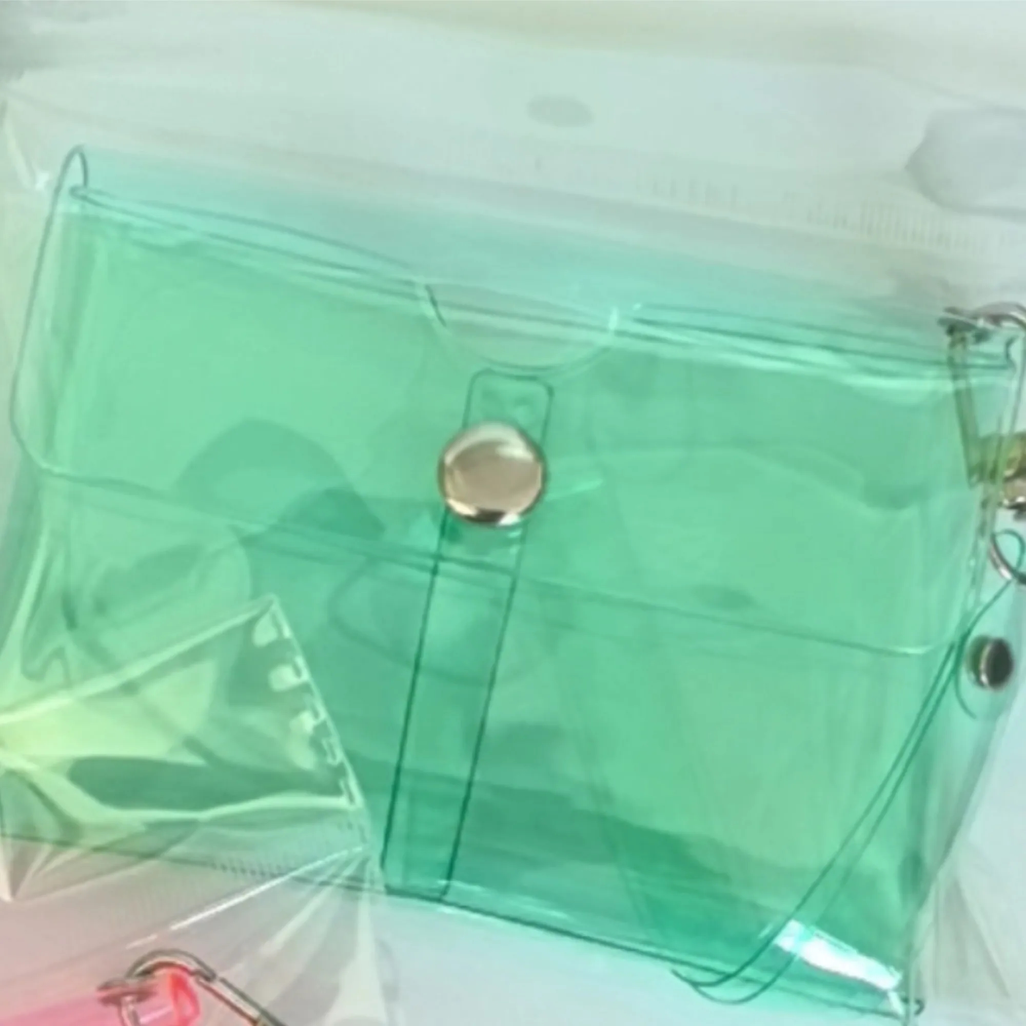 PVC Coin Purse Transparent Storage Pouch Wallet Keychain 5