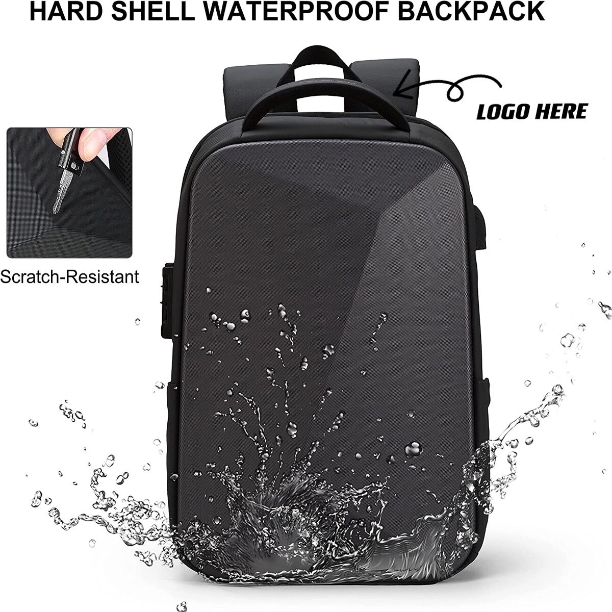 Anti-Theft Hard Shell Backpack with USB Port 3