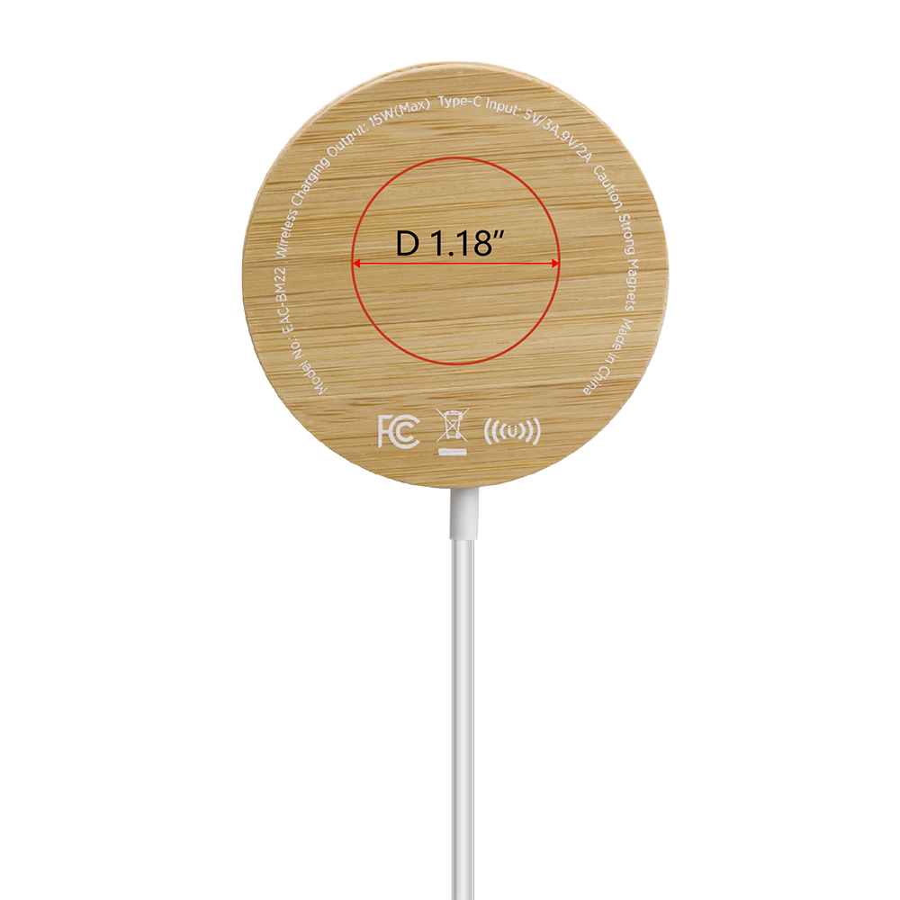 Rosedale 15W Bamboo Magnetic Wireless Charger