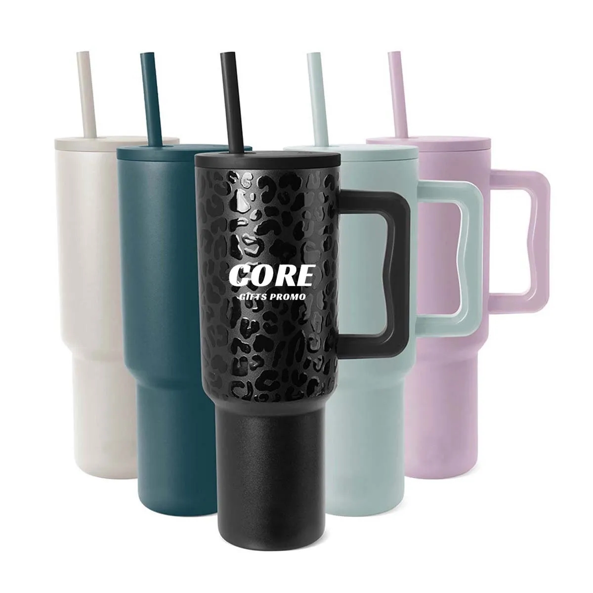 40 oz Tumbler with Handle and Straw 2