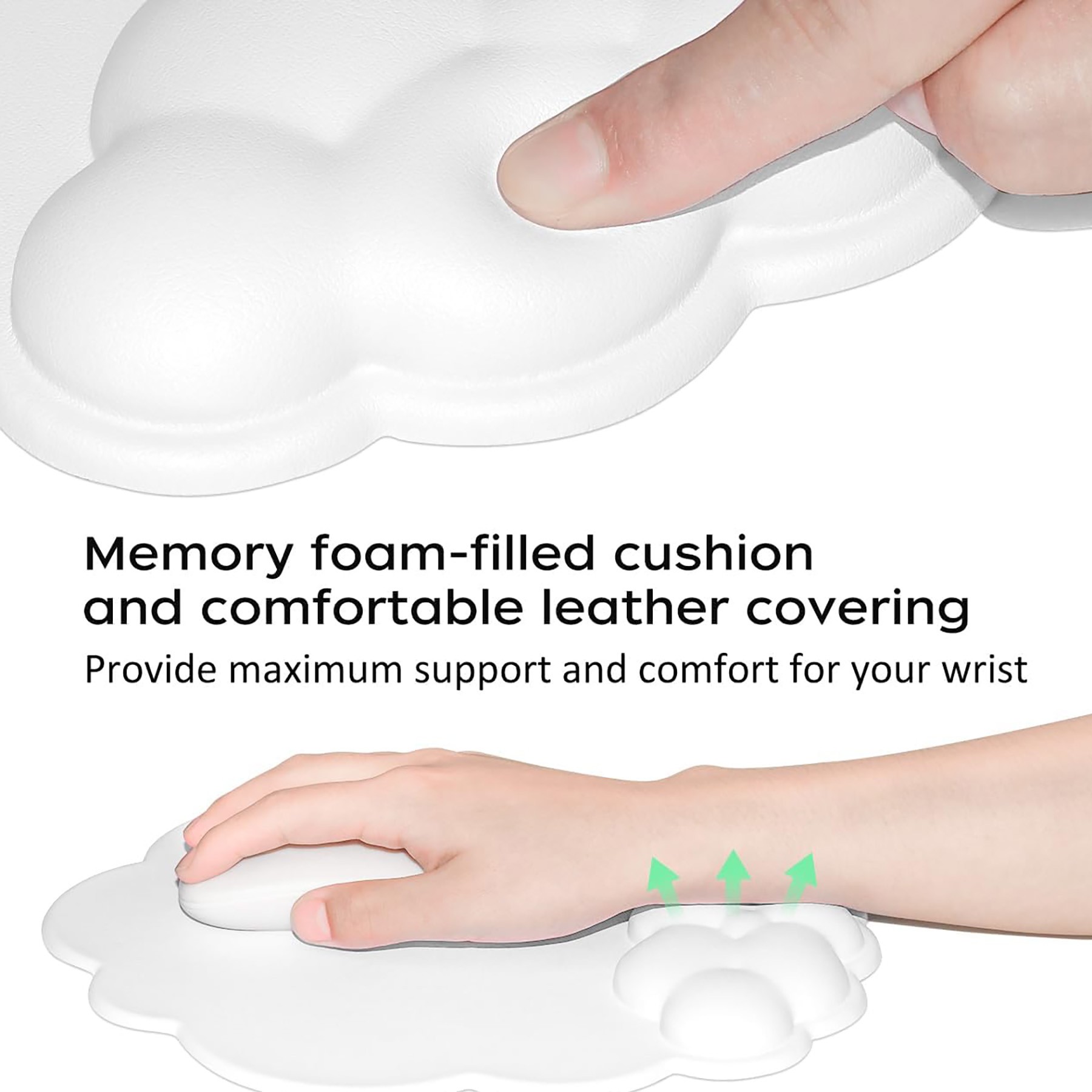 Mouse Mat With Wrist Support Cloud Shape 3