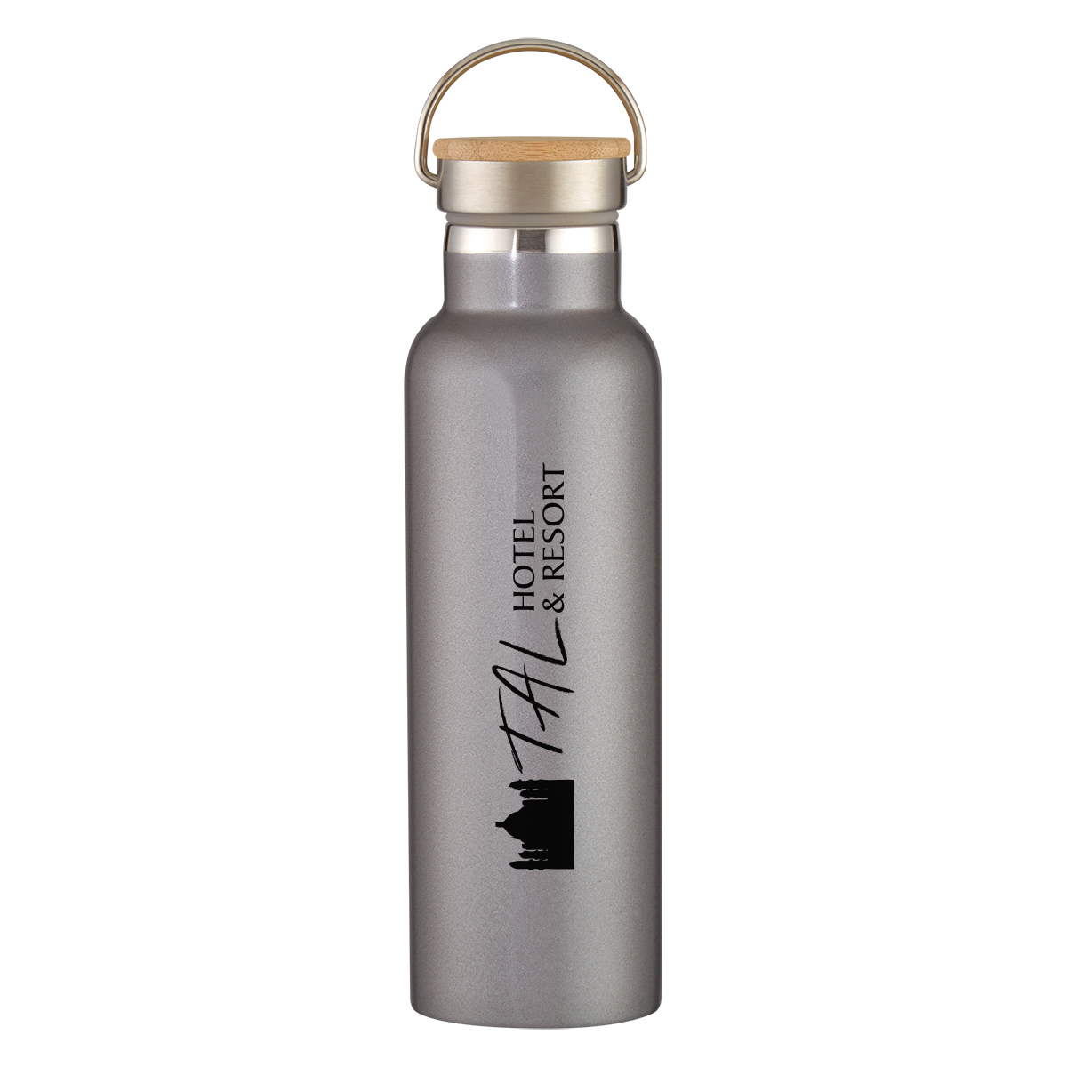 21 Oz. Tipton Recycled Stainless Steel Bottle With Bamboo Lid, custom water bottle with logo imprint 26
