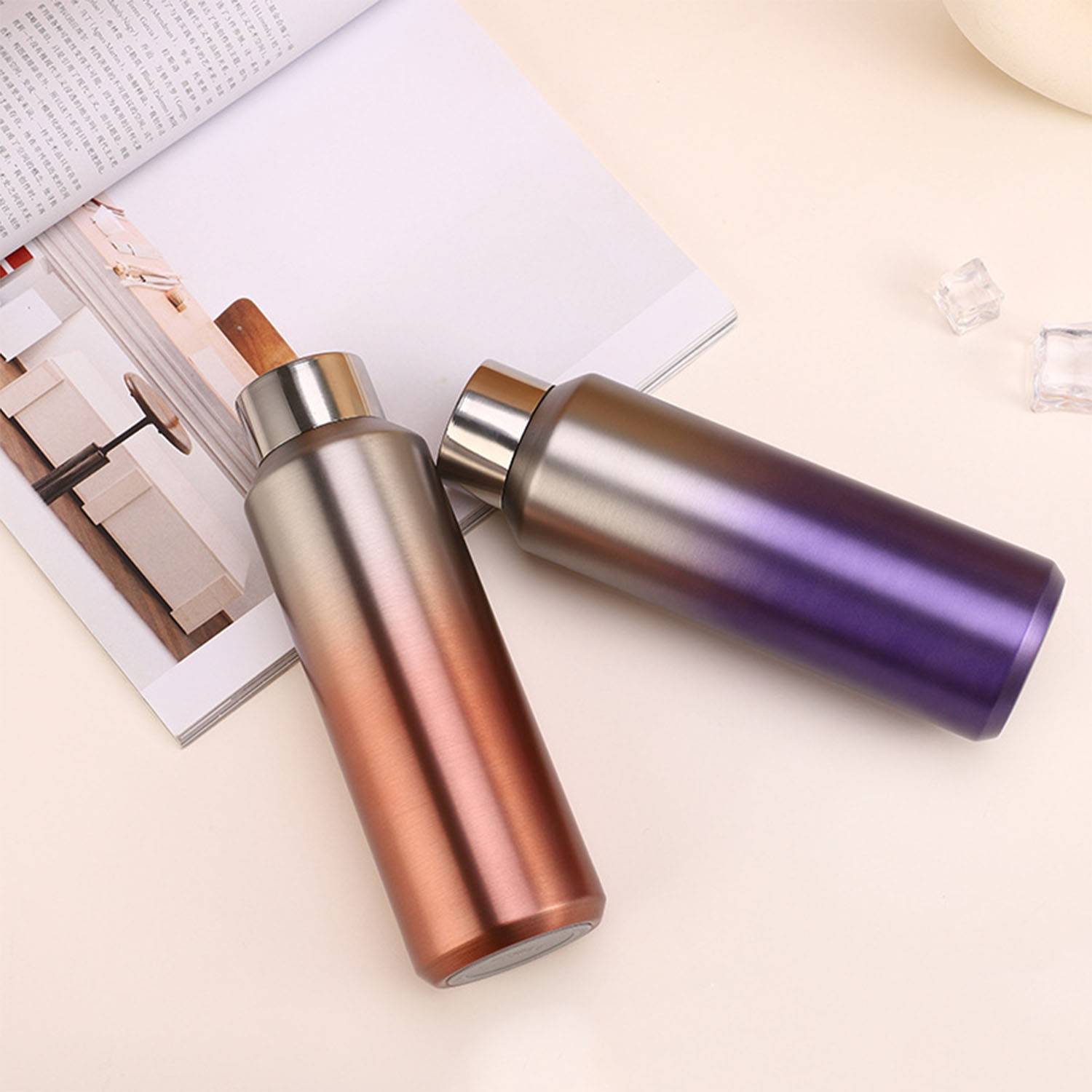 Portable gradient stainless steel insulated water bottle 4