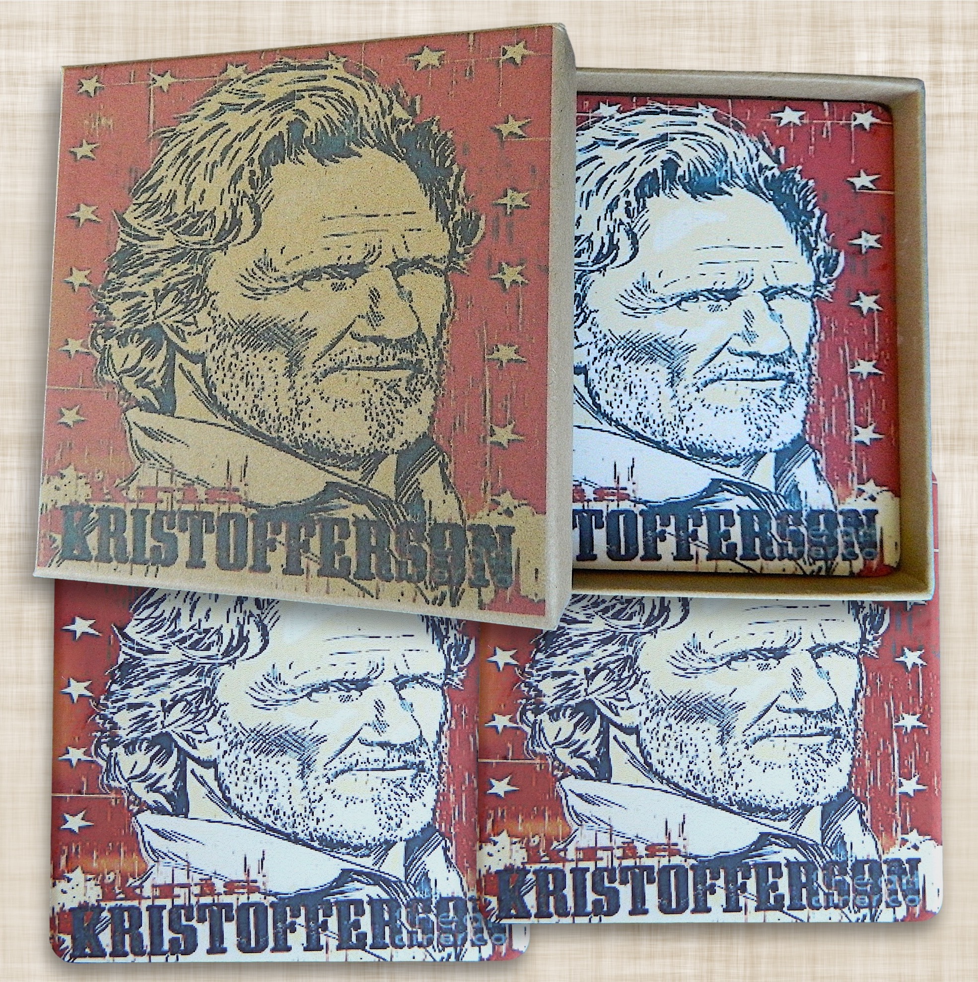 4 Square Coaster Gift Box Set 3