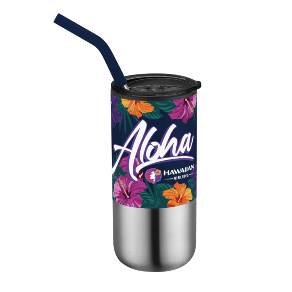 Destin 16oz Double Wall Tumbler w Straw 3