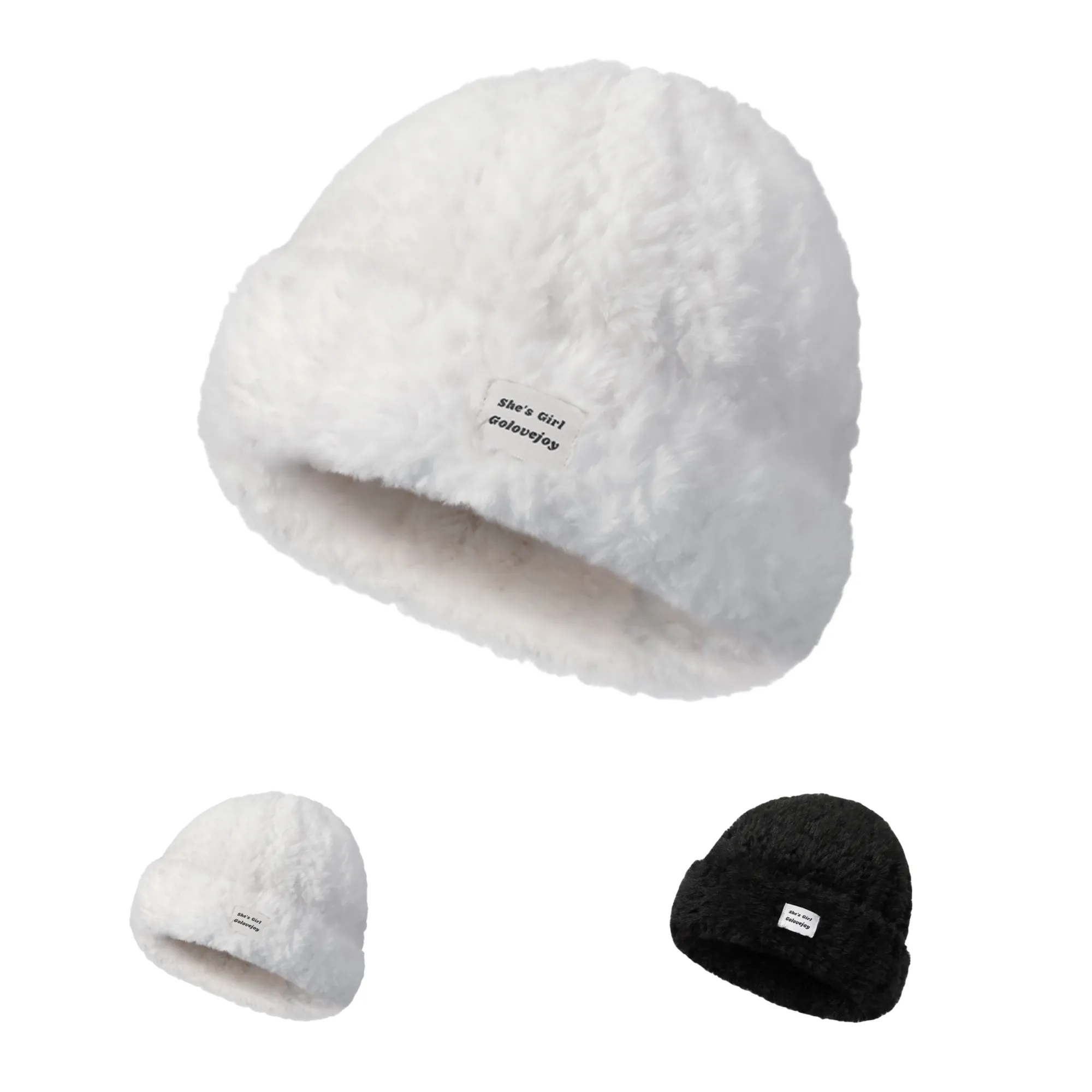 Ladies Imitation Rabbit Fur Knit Hat 2