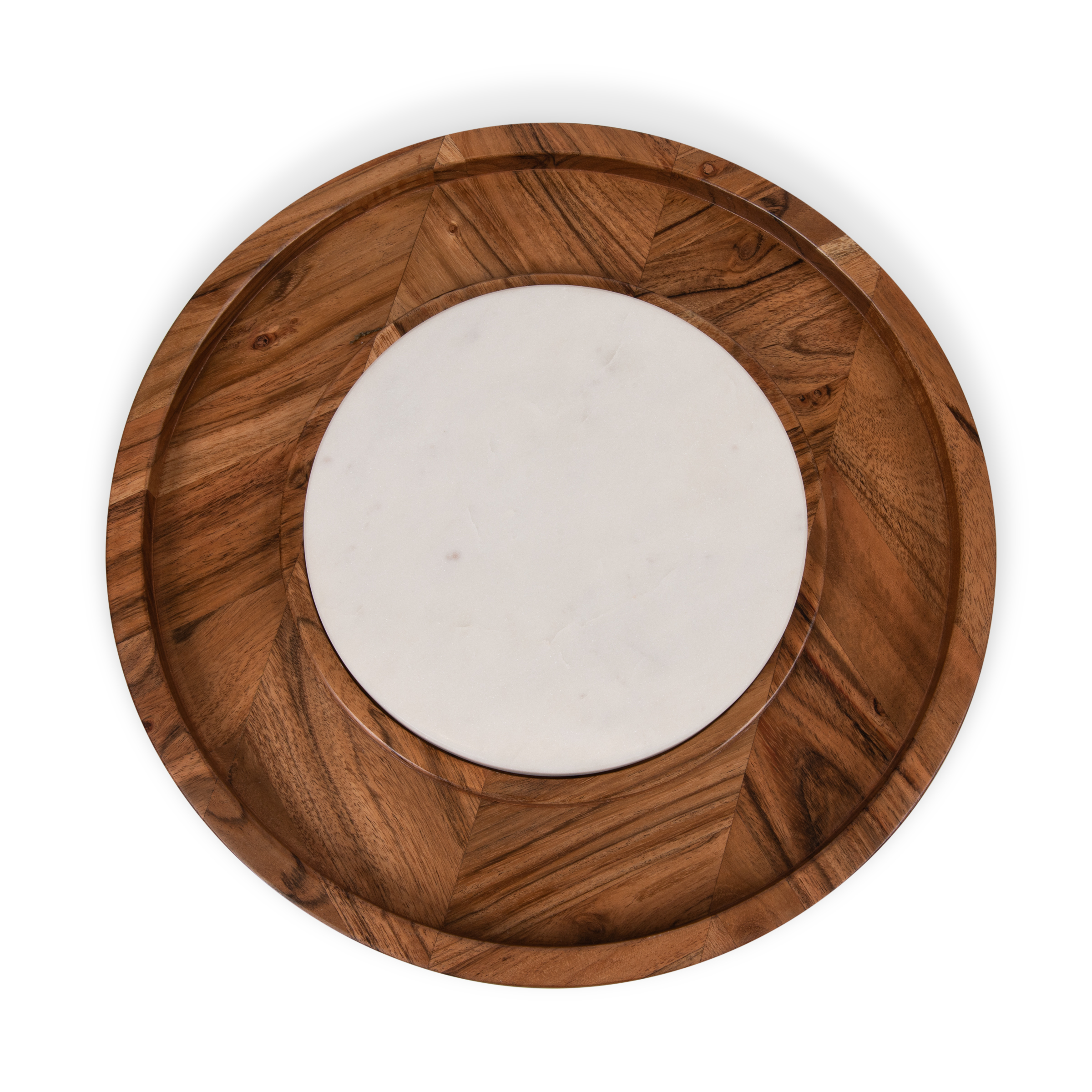 Isla Serving Platter with Marble Cheeseboard Insert 2