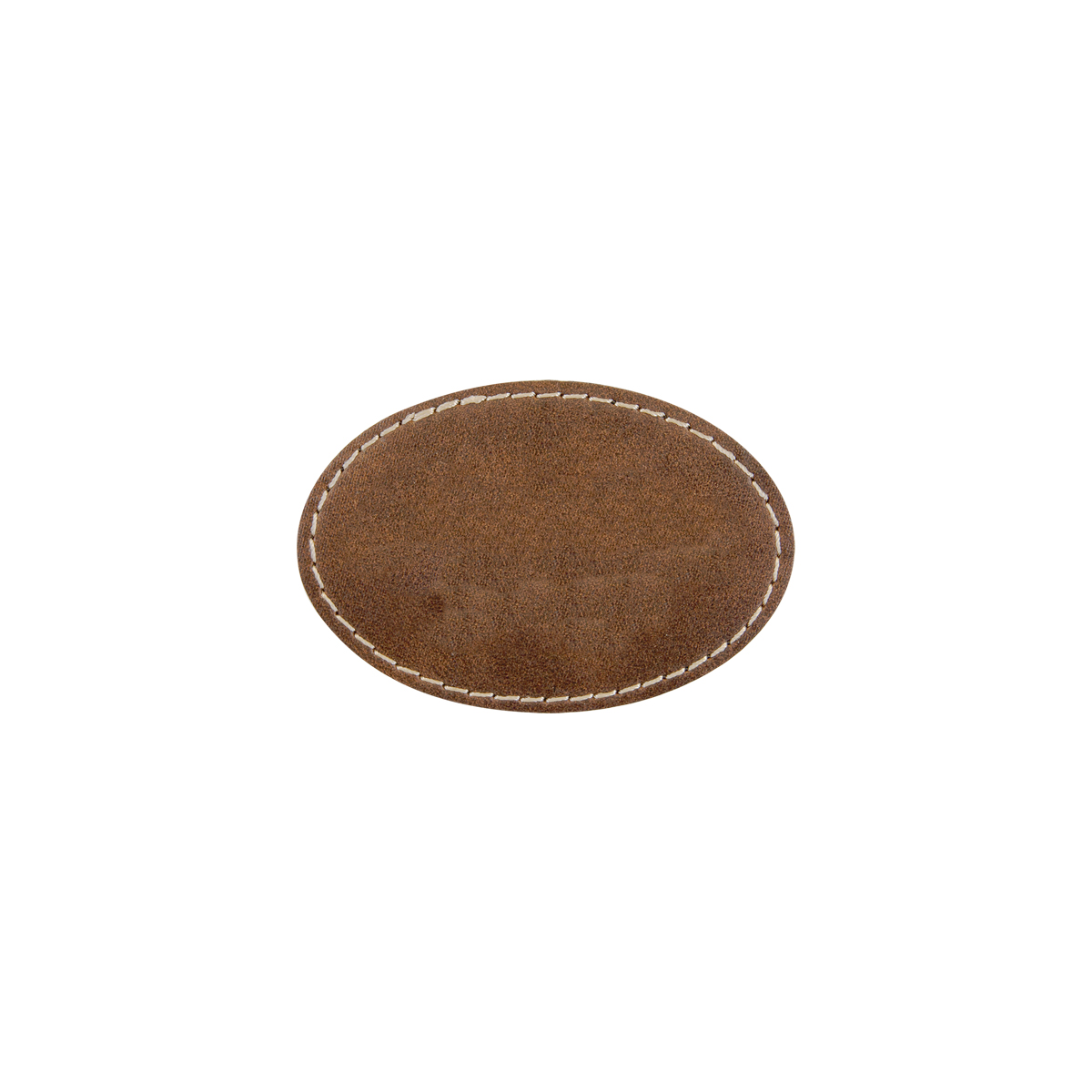 3" x 2" Rustic/Gold Leatherette Oval Patch with Adhesive 2