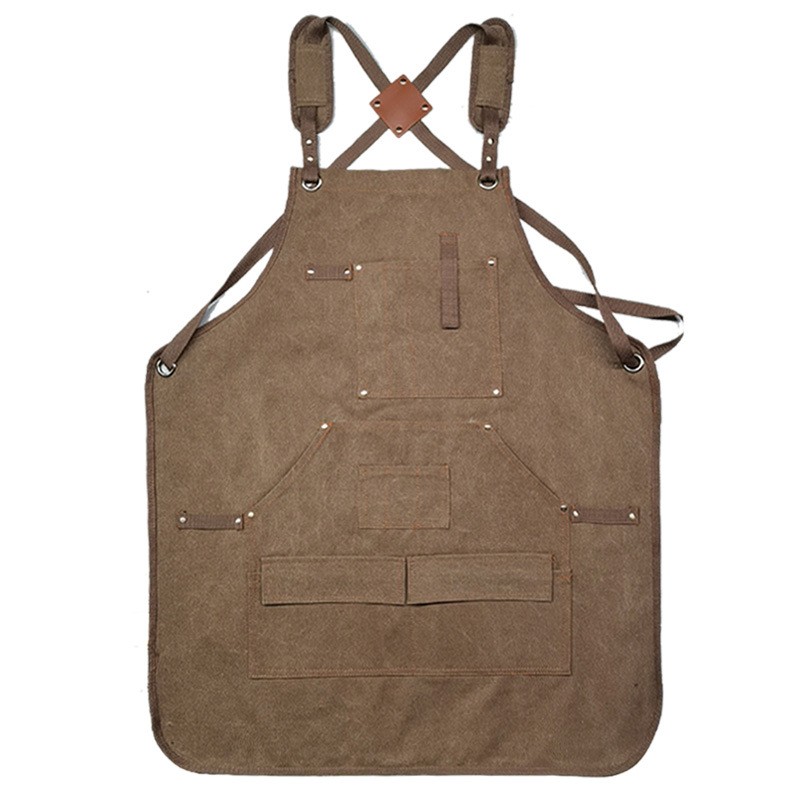 Waxed Canvas Tool Apron With Pockets 3