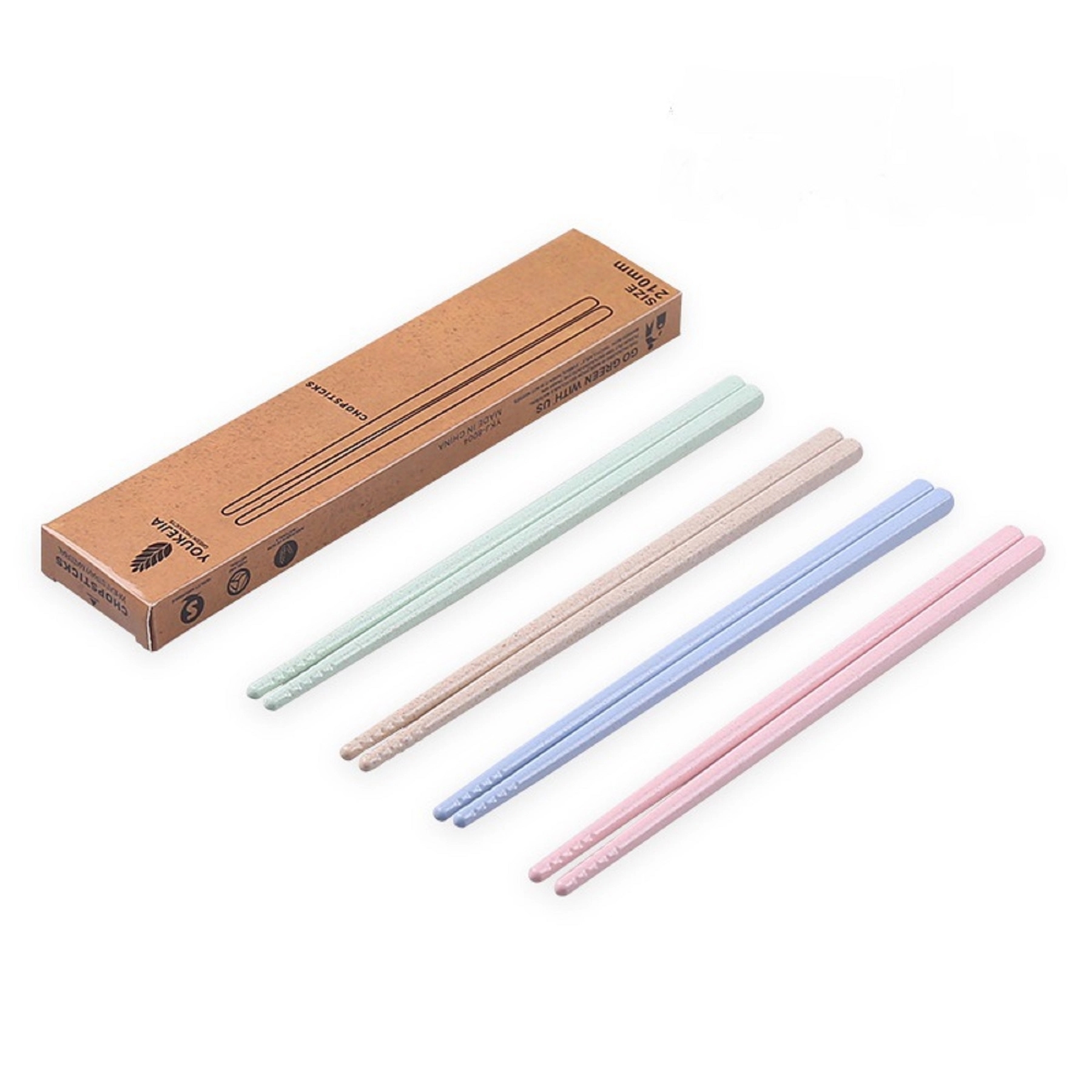 4-Pairs Reusable Wheat Straw Chopsticks Set 4