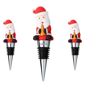 Festive Santa Claus PVC Wine Cork Bottle Stopper 6