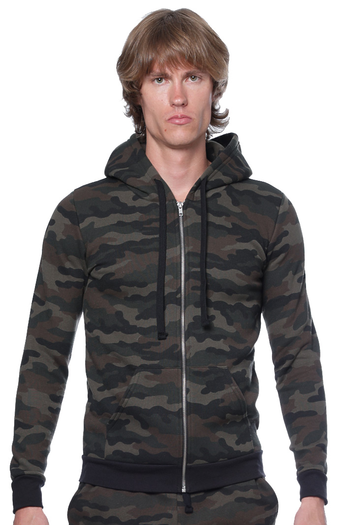 Unisex Camo Fleece Full Zip Hoodie 5