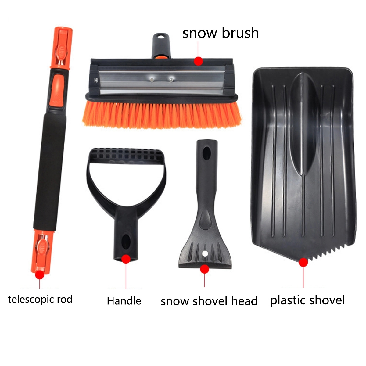 3 In 1 Extendable Detachable Ice Scraper Snow Brush 7