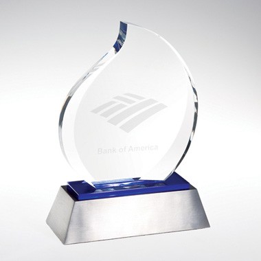 ETERNAL FLAME BLUE REFLECT CRYSTAL AWARD 2