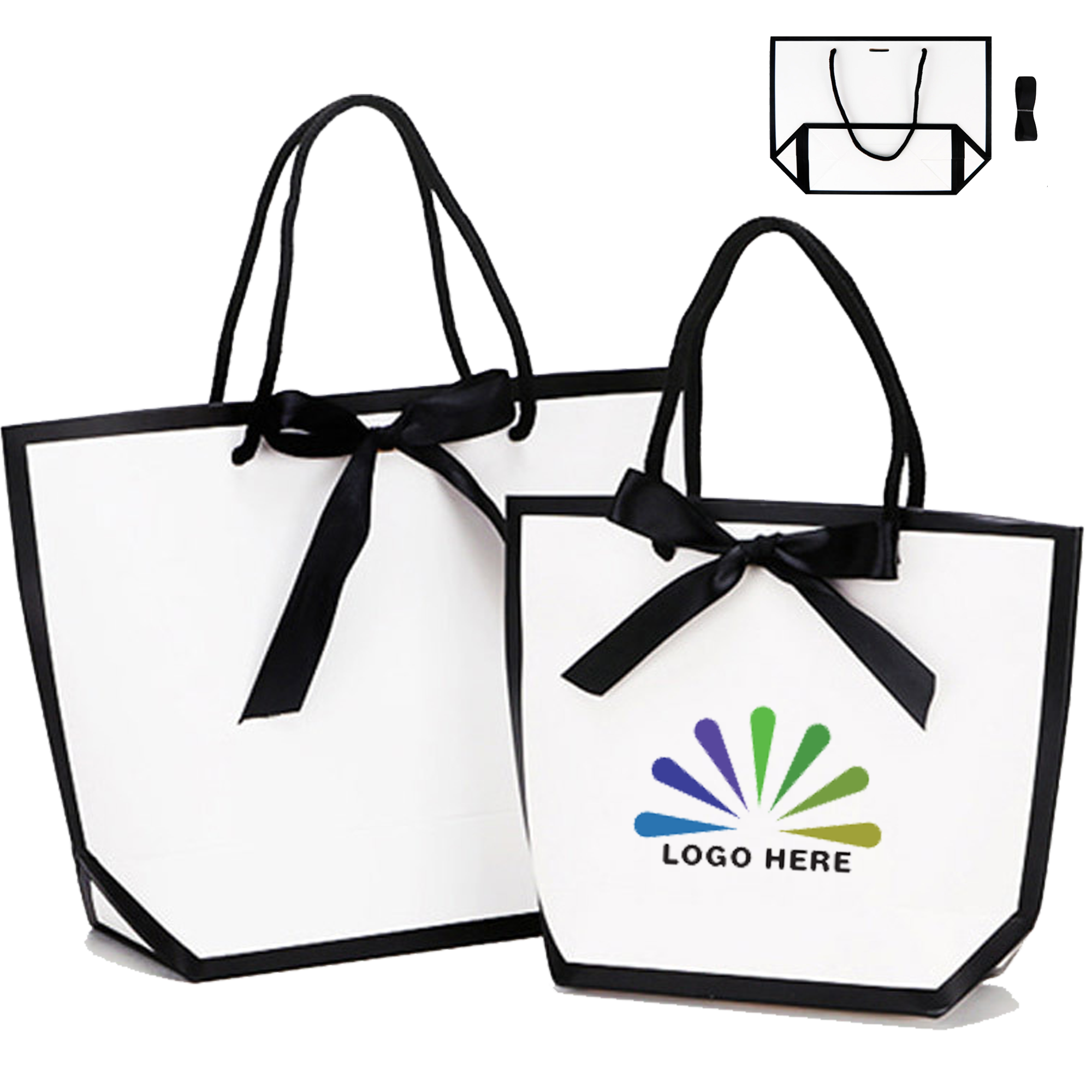 Fashion Boutique Paper Tote Bag with Black Edge 4
