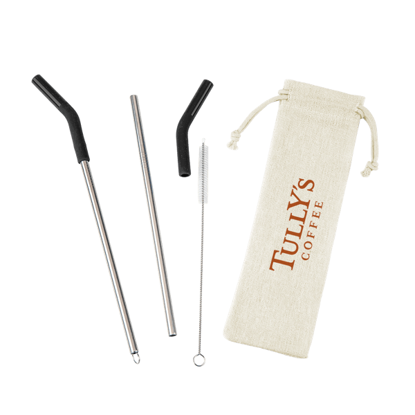 Reusable Stainless Steel Two Straw Set 3