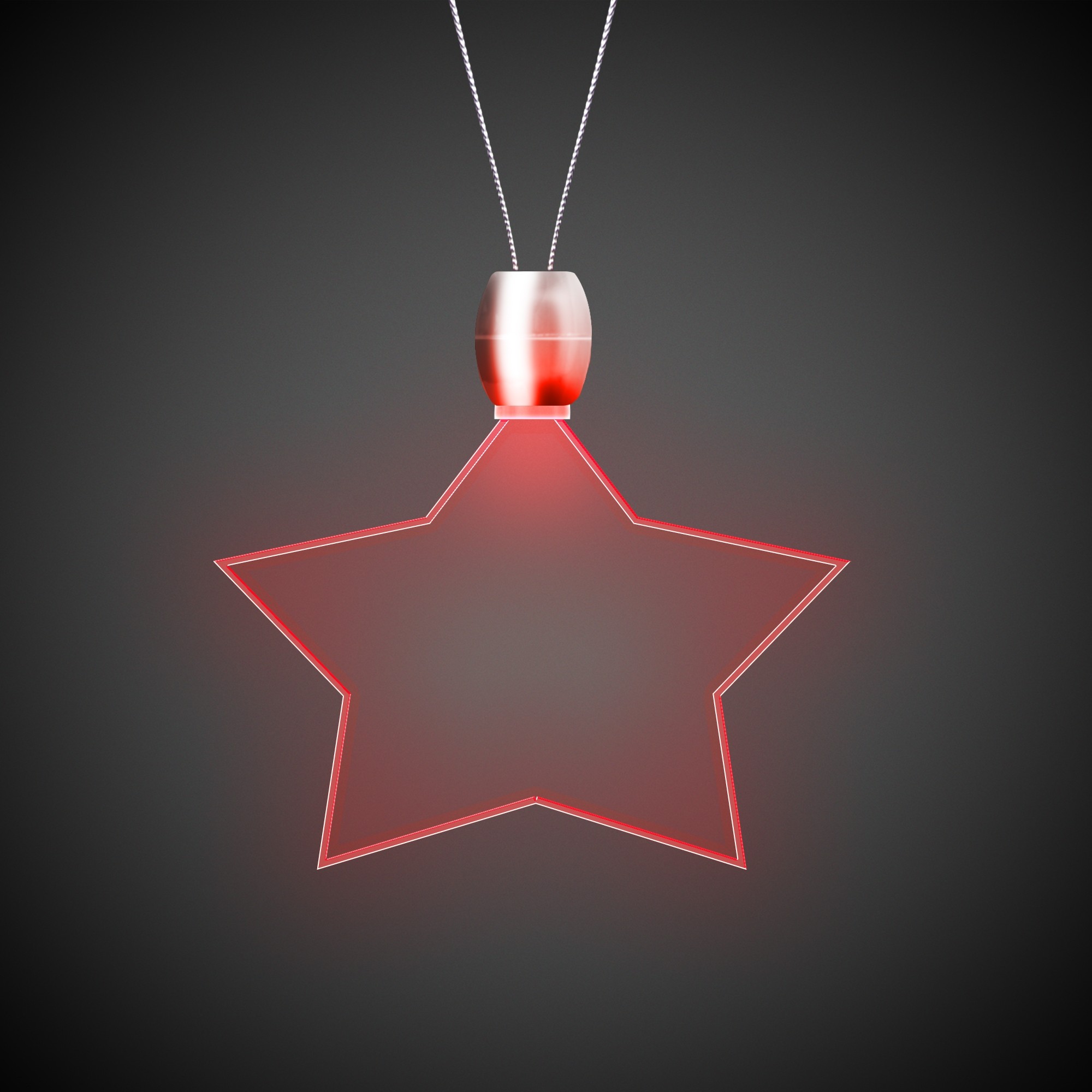 Star Red Light-Up Acrylic Pendant Necklace