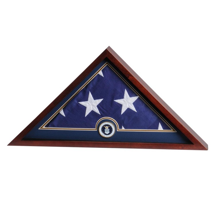 US Flag Display Case with Air Force Medallion - Display Case with Flag 1