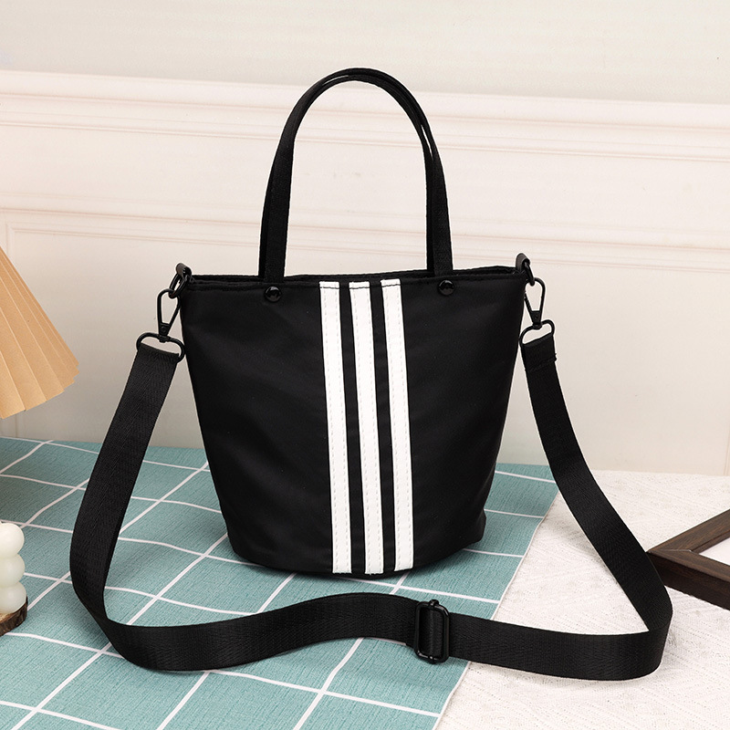 Casual Large Capacity Striped Bucket Tote Bag, custom tote bag with logo imprint 7